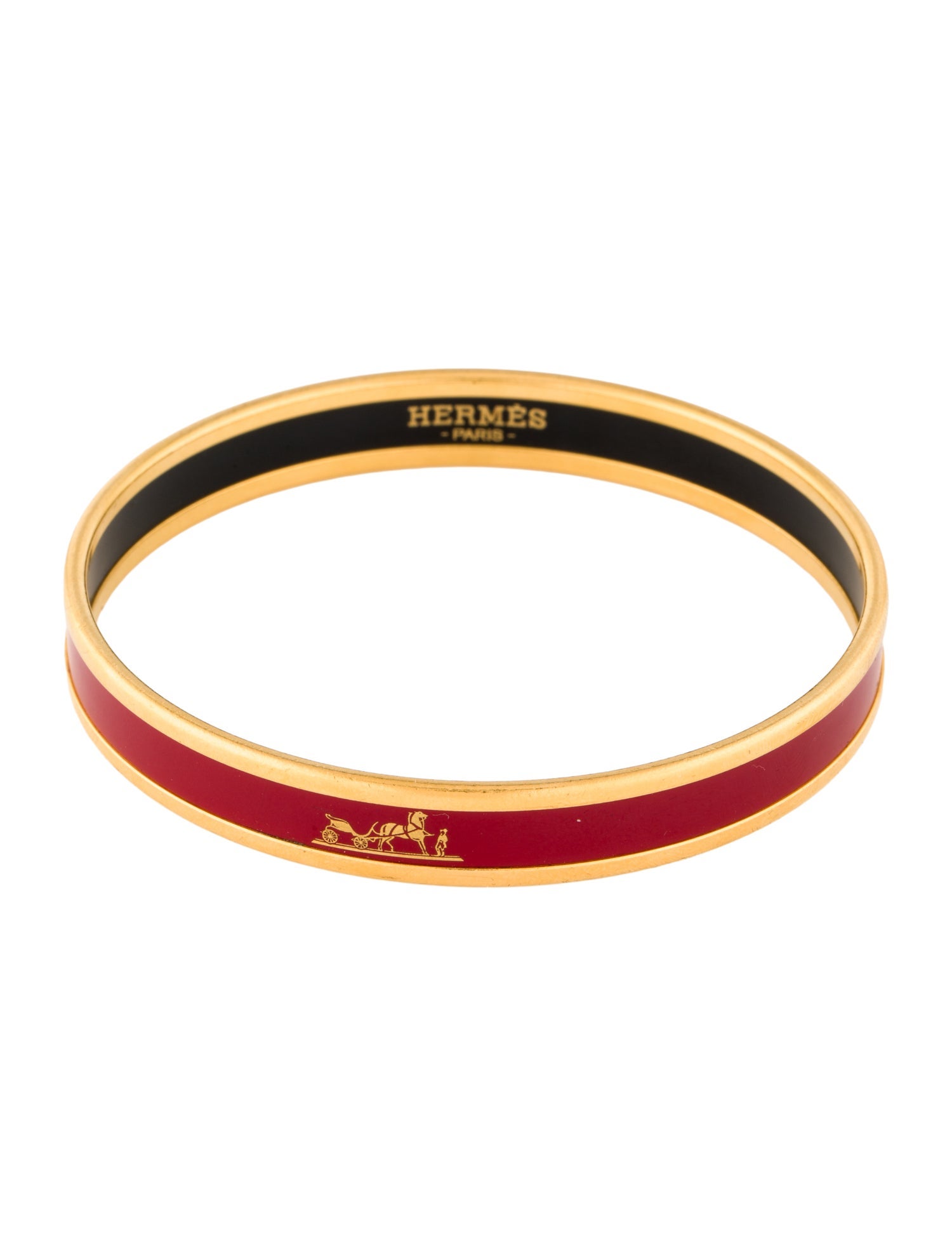Hermès Caleche Narrow Enamel Bangle