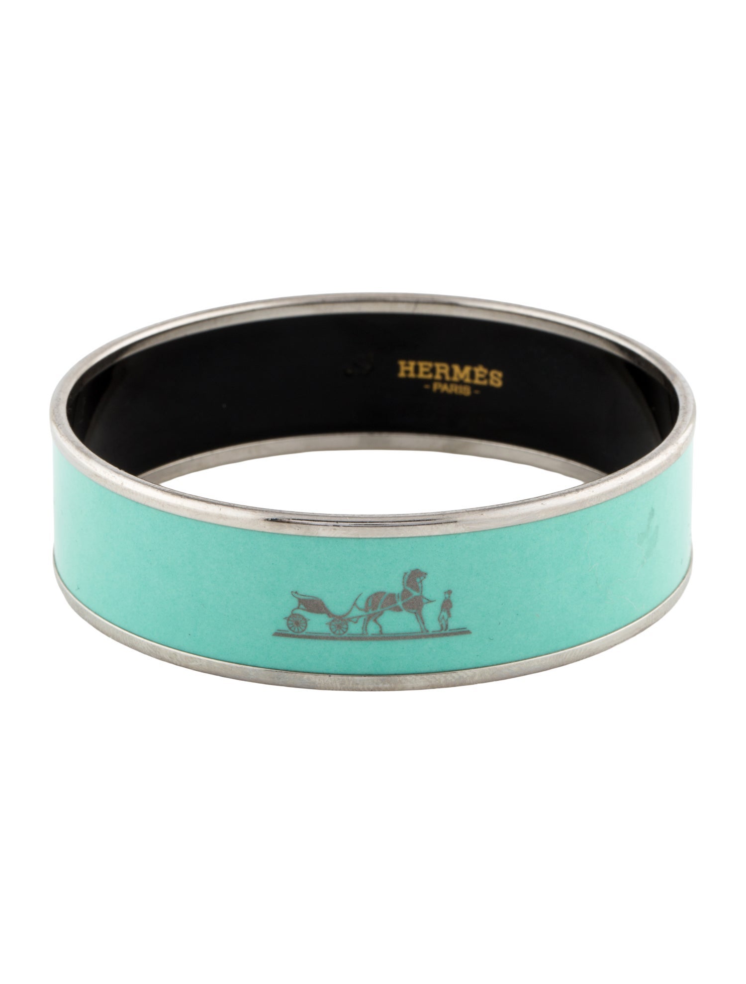 Hermès Wide Enamel Bangle Bracelet