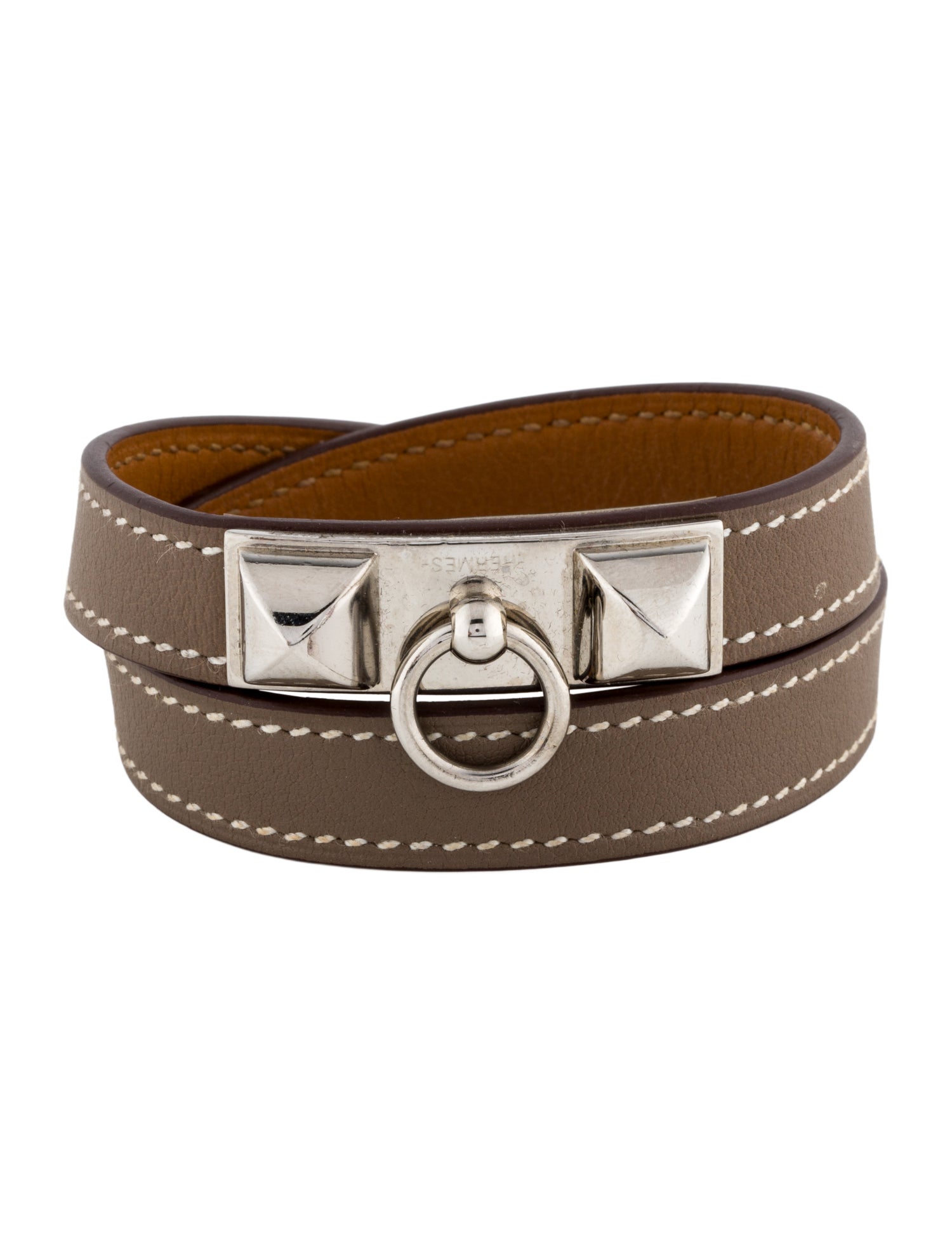 Hermès Leather Rivale Double Tour Wrap Bracelet