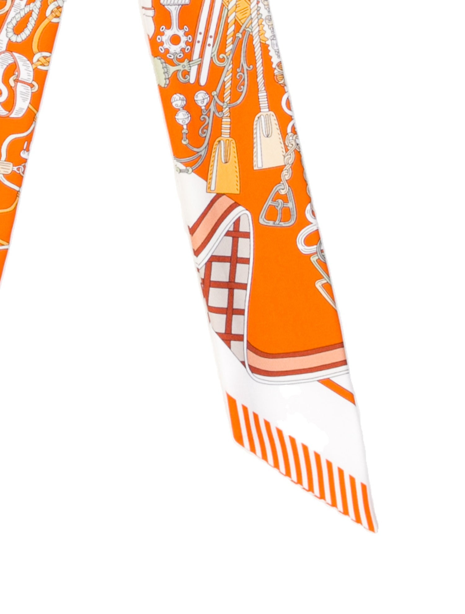 Hermès Bouquets Sellier Silk Twilly Scarf