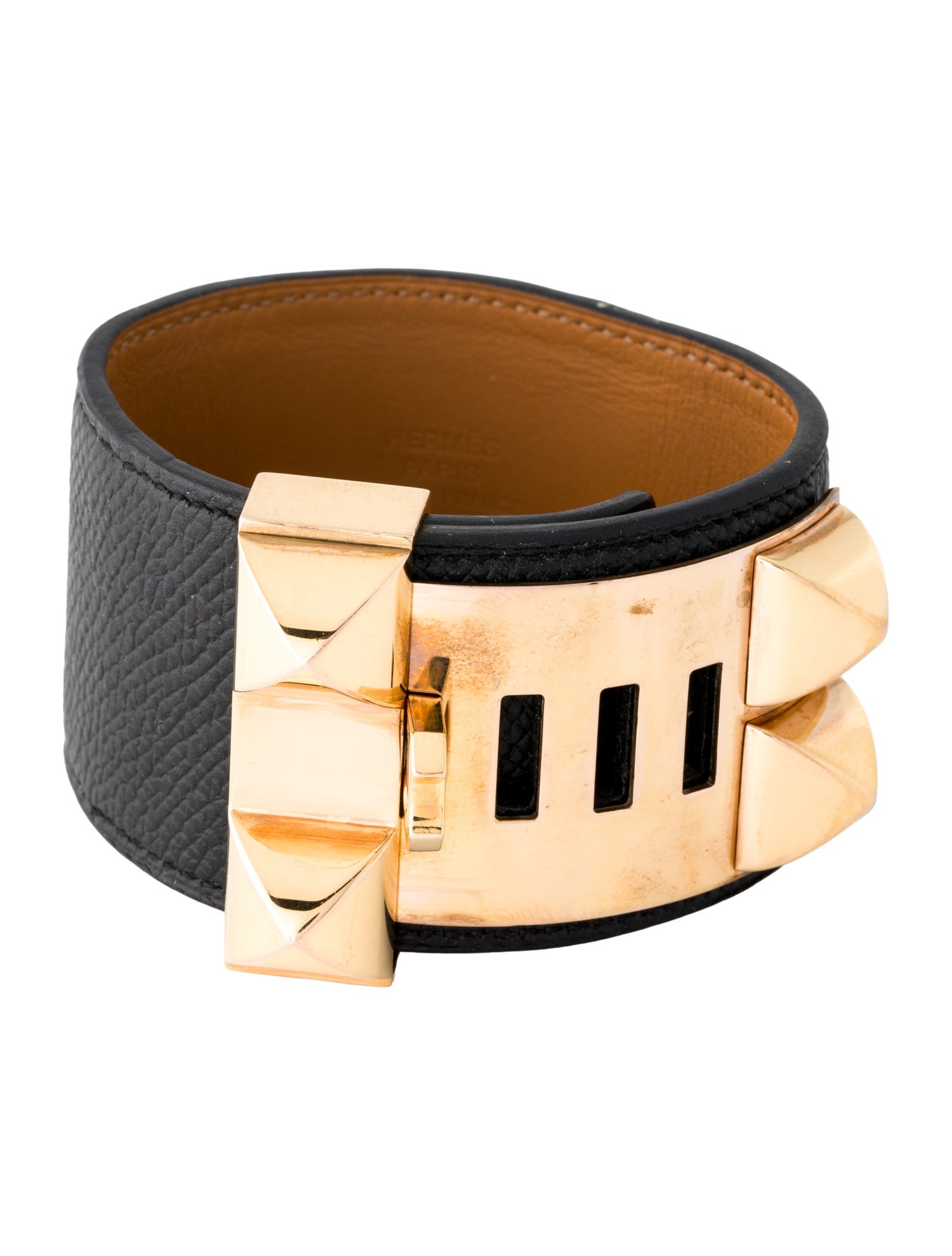 Hermès Leather Collier De Chien Wrap Bracelet