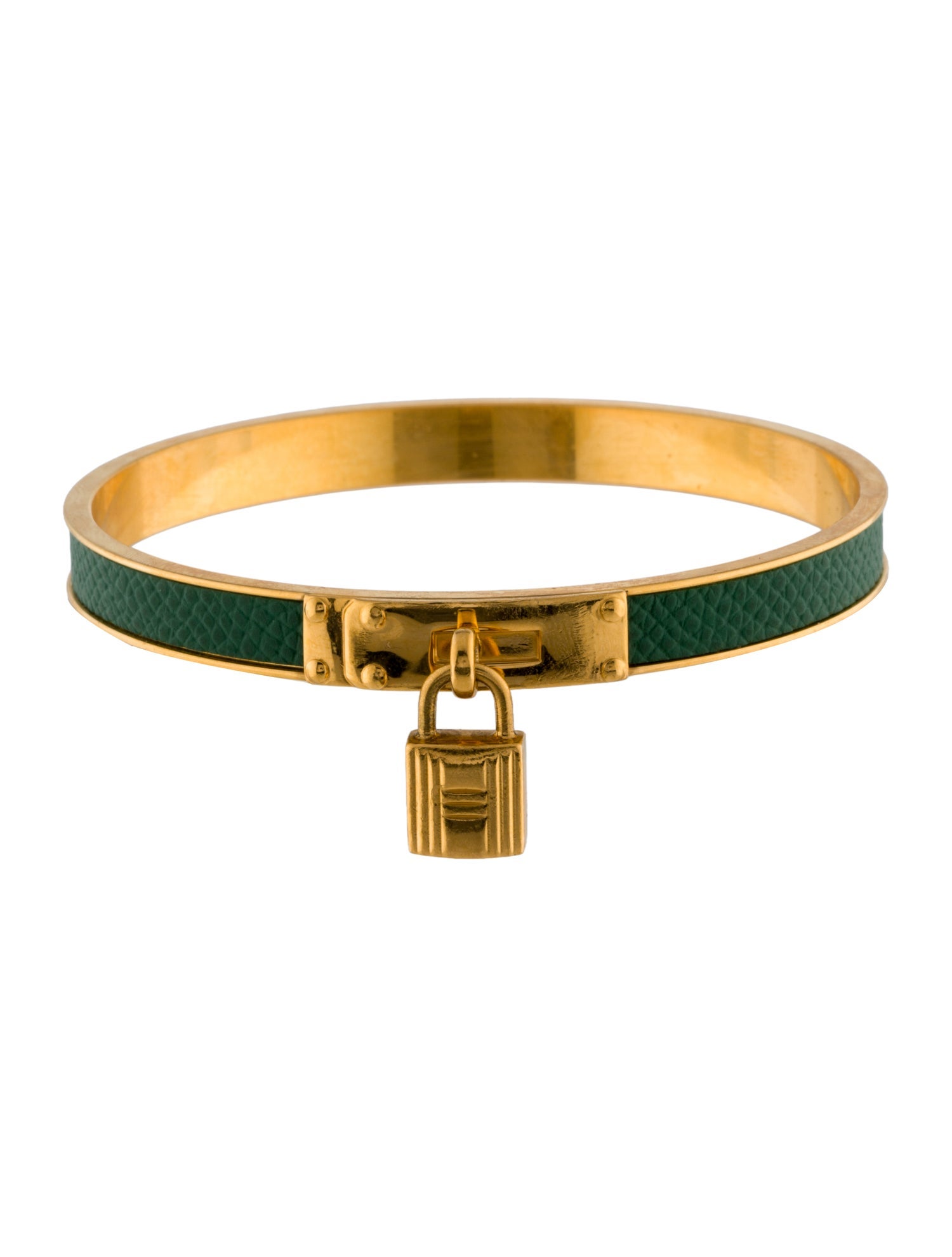 Hermès Vintage Leather Kelly Cadena H Lock Bracelet