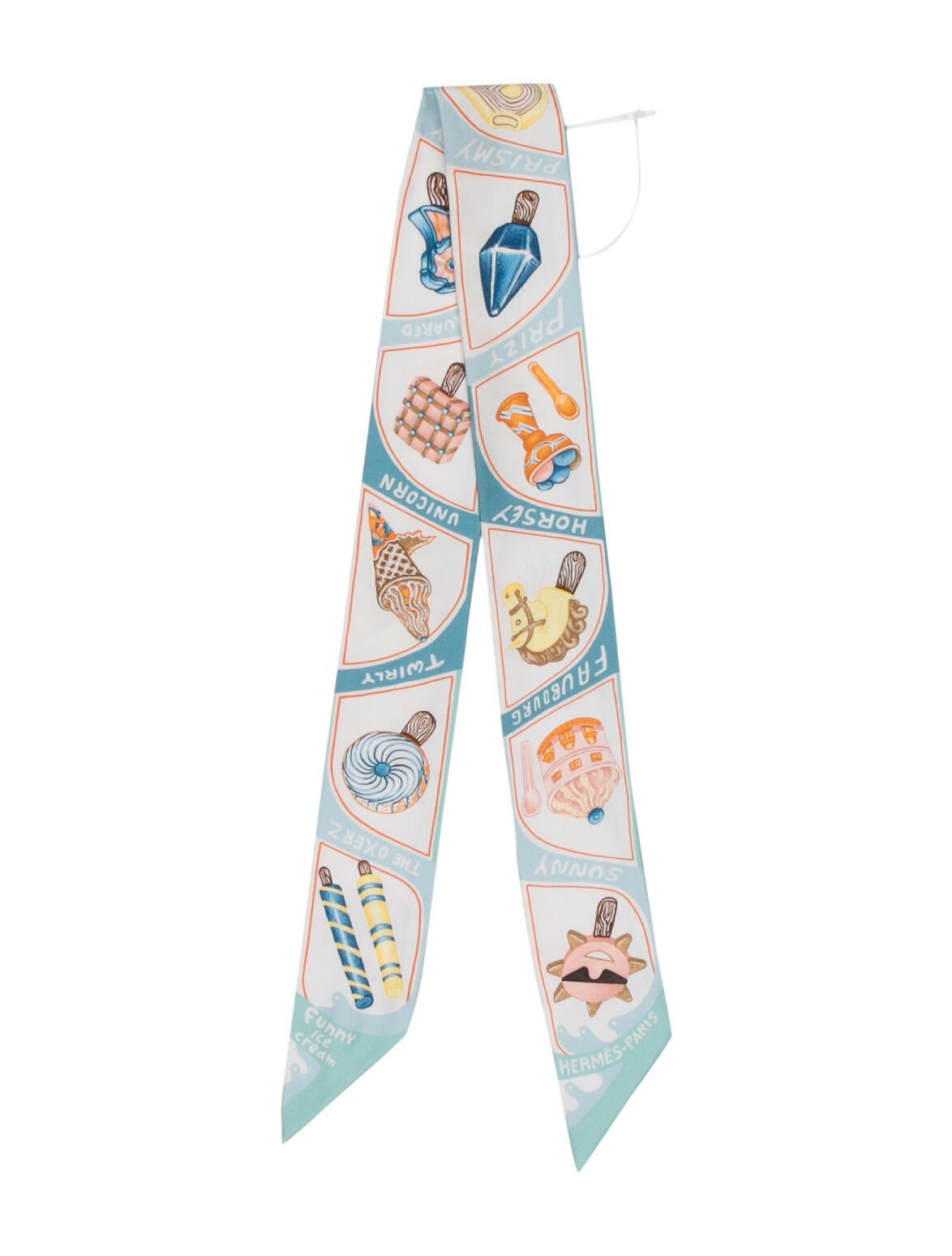 Hermès Funny Ice Cream Silk Twilly Scarf