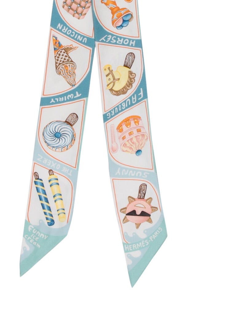 Hermès Funny Ice Cream Silk Twilly Scarf