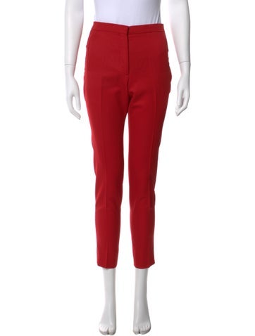 Pre-owned Hermes Virgin Wool Straight Leg Pants In Red