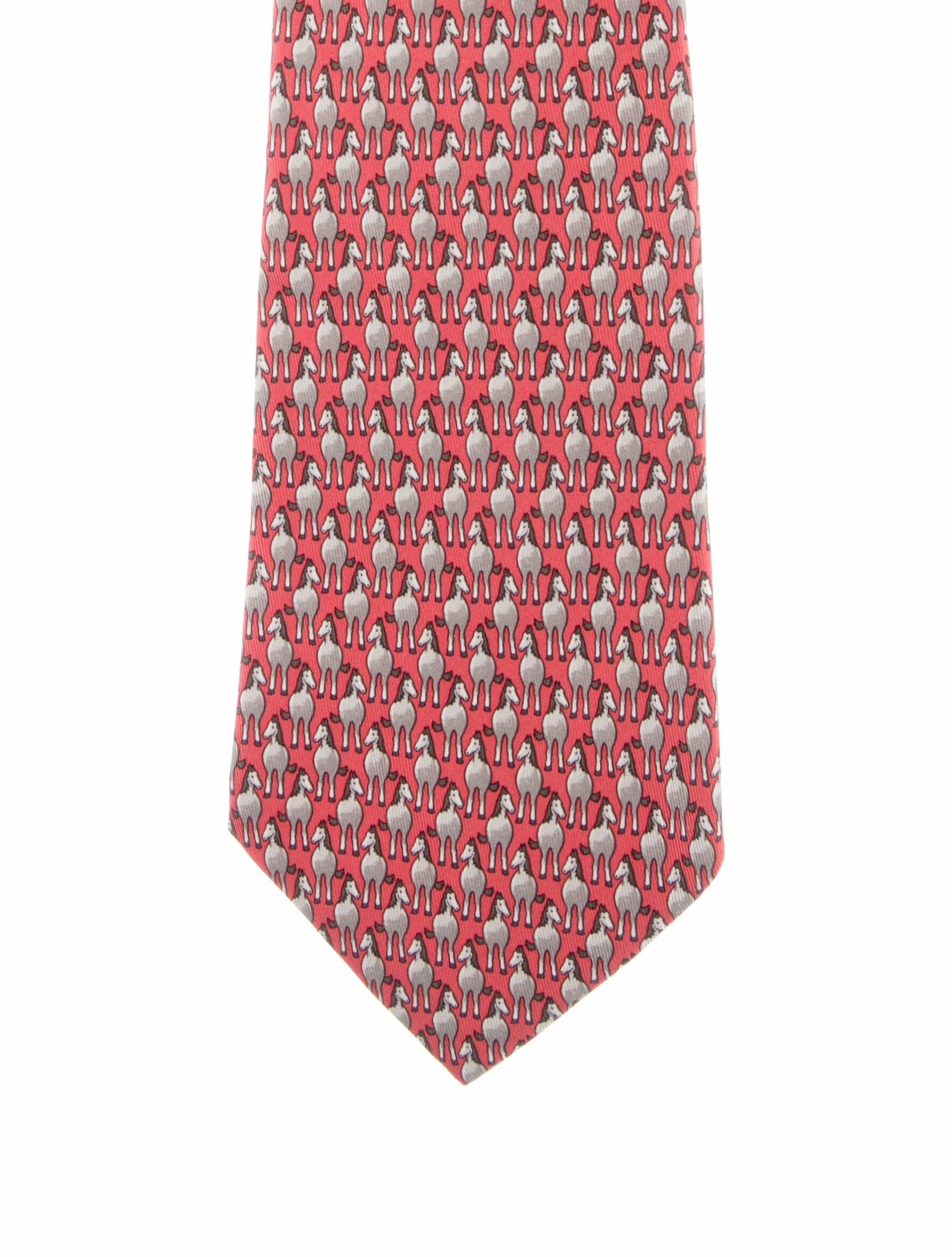 Hermès Horse Print Silk Tie
