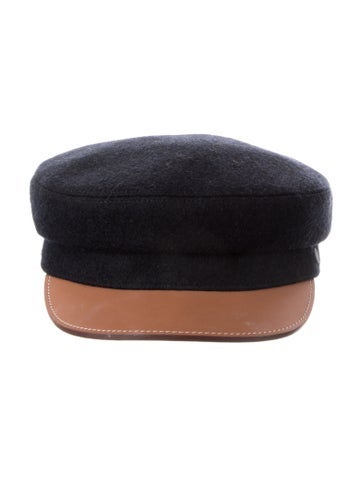 Pre-owned Hermes Wool Newsboy Cap In Blue