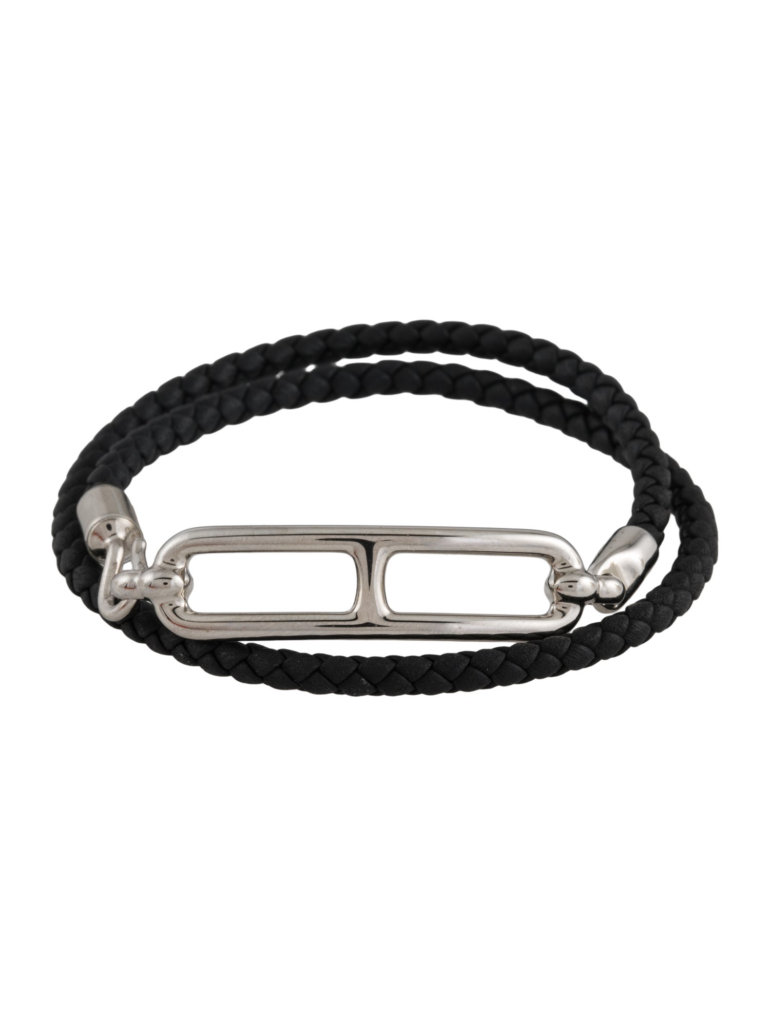 Hermès Leather Roulis Double Tour Bracelet
