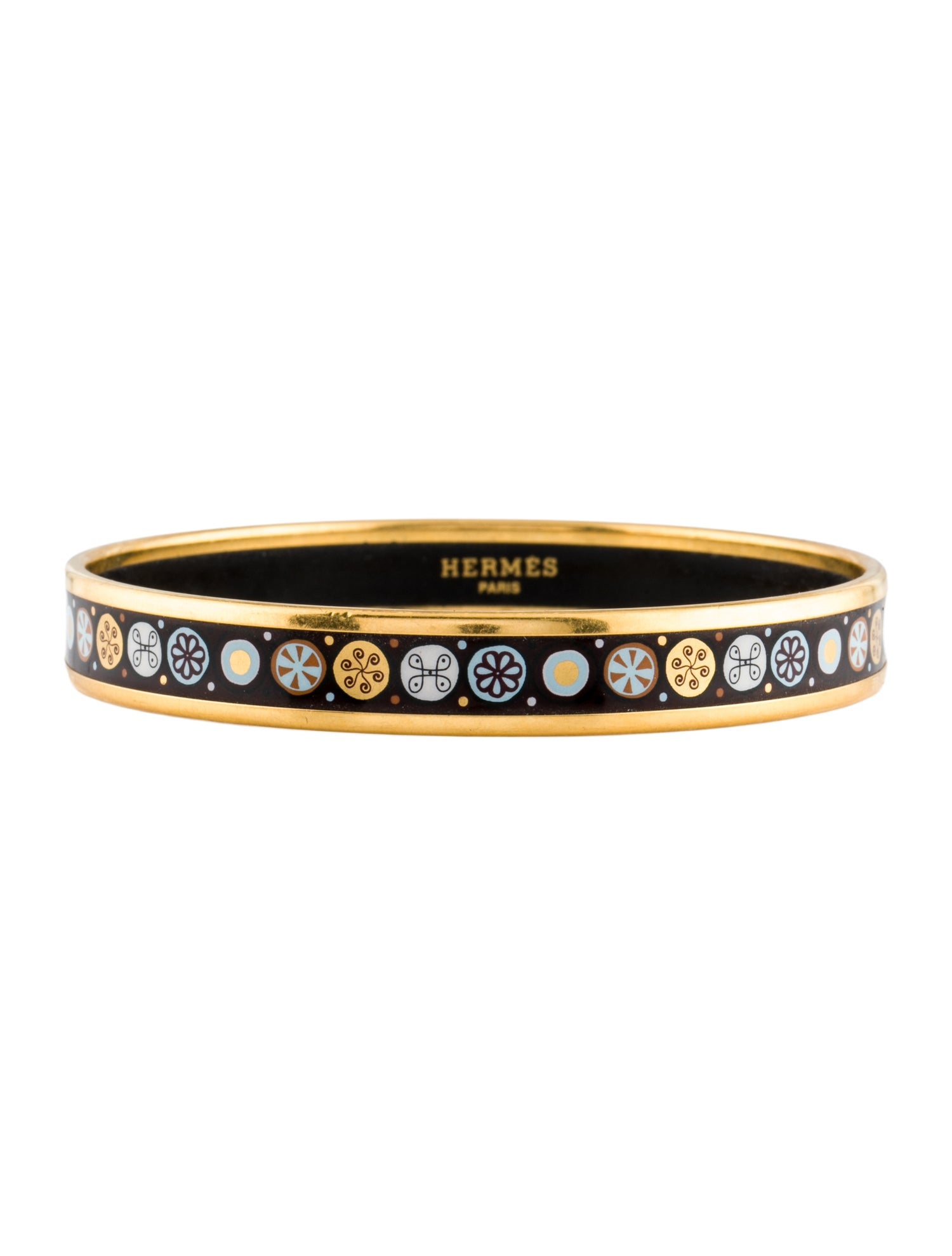 Hermès Narrow Enamel Bangle Bracelet