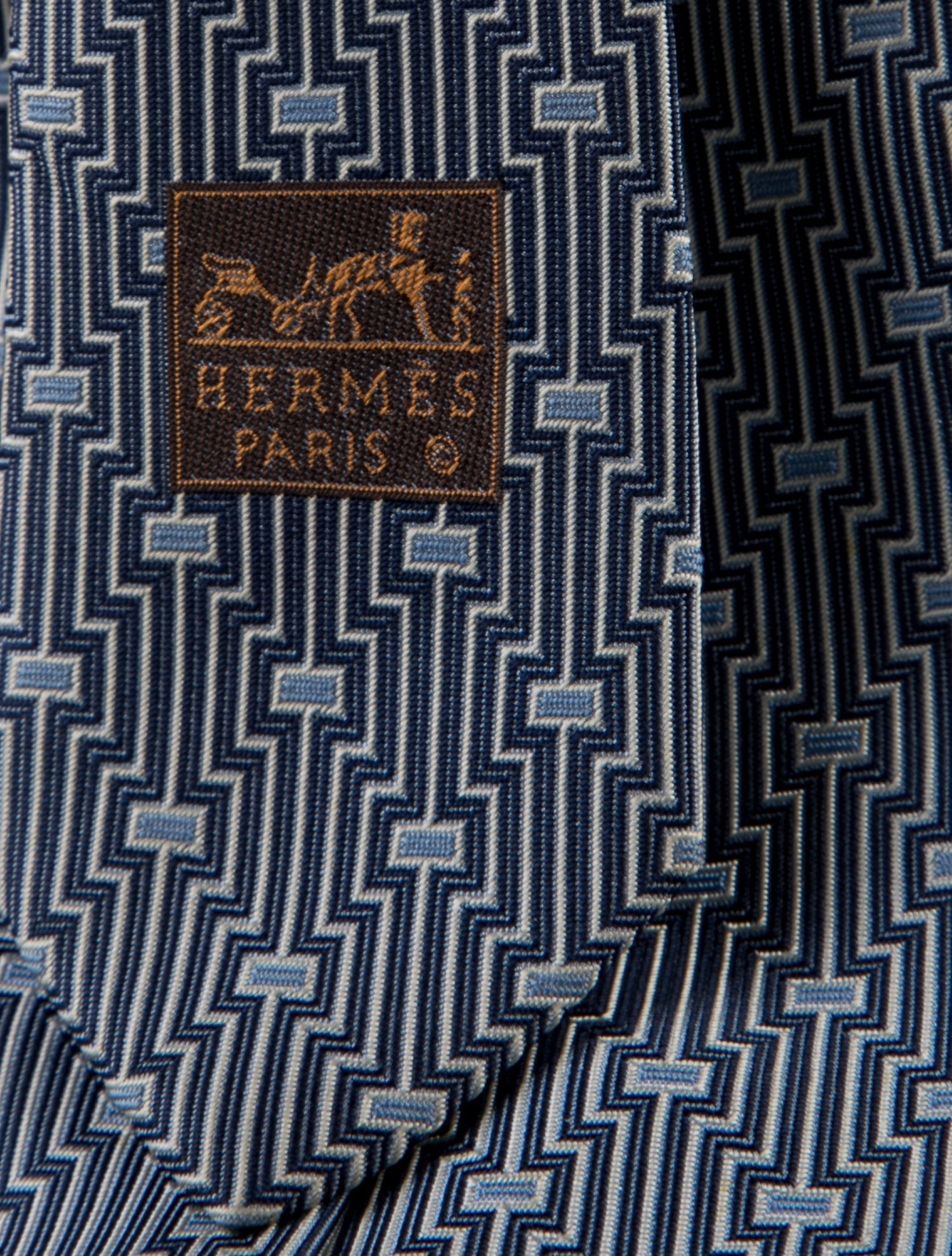 Hermès Pattern Print Silk Tie