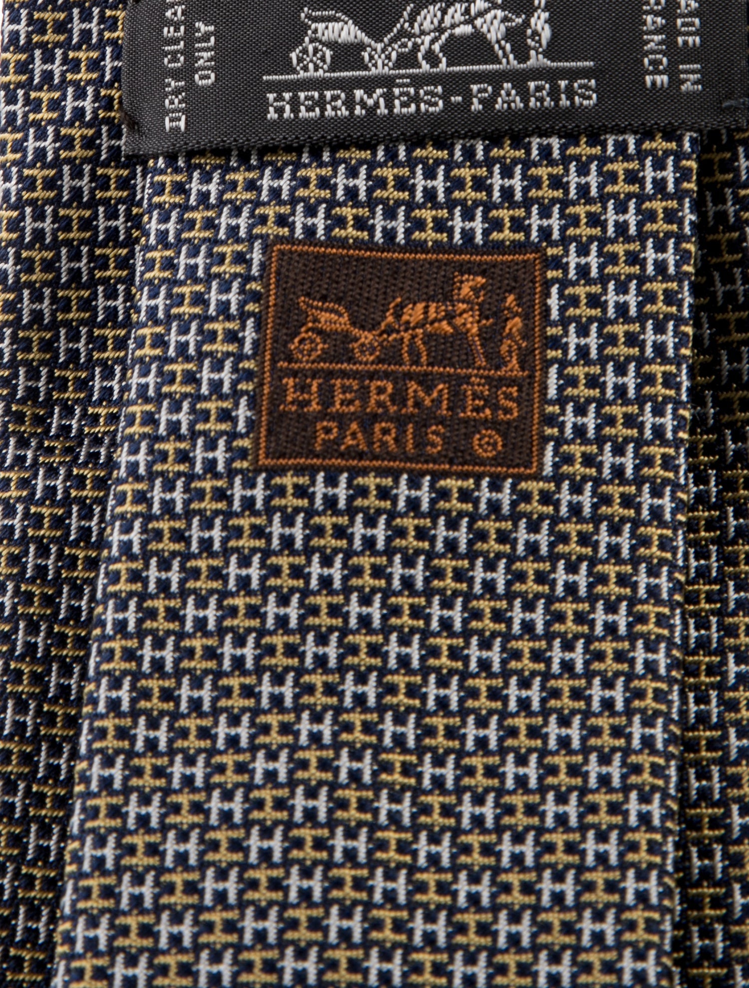 Hermès Pattern Print Silk Tie