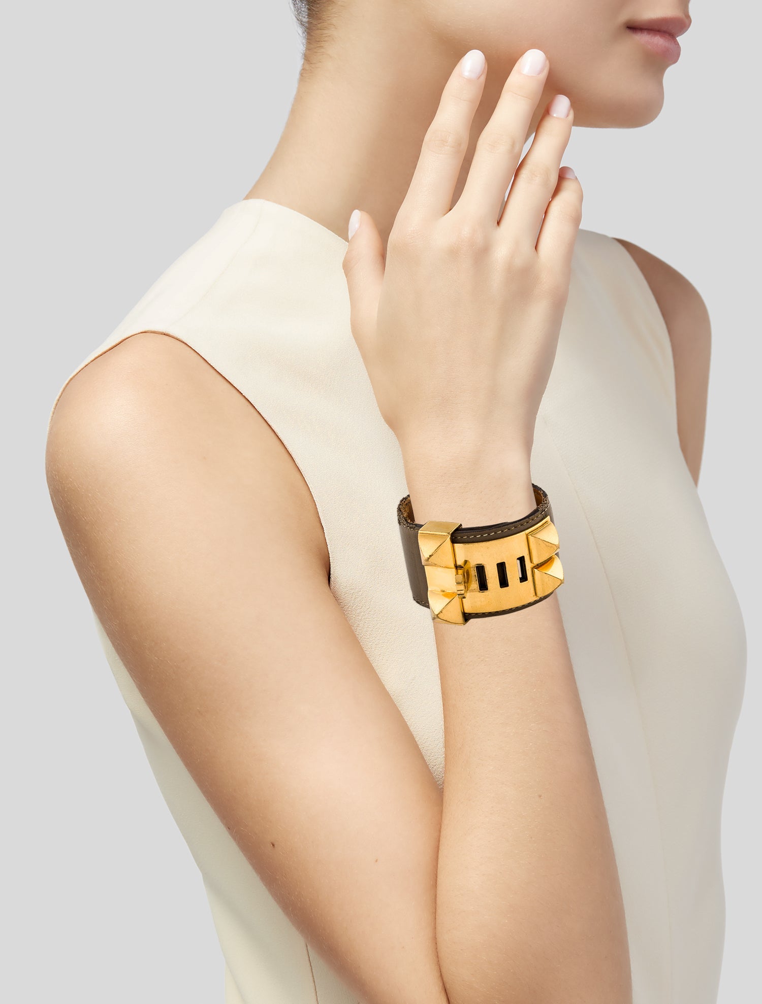 Hermès Leather Collier de Chien Wrap Bracelet