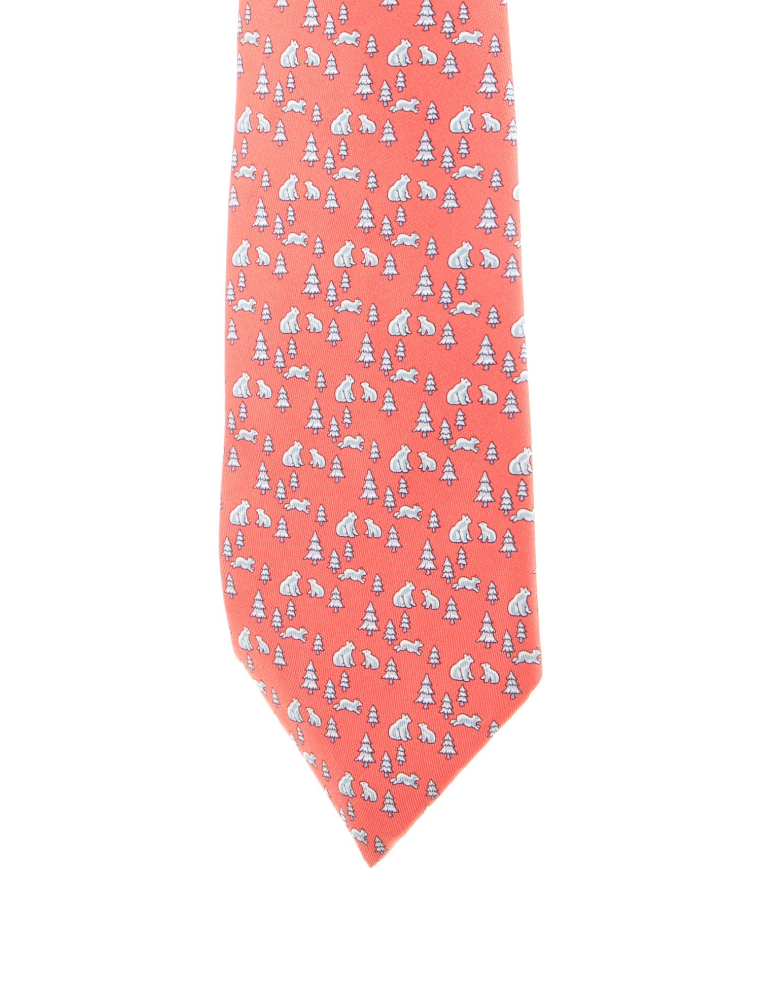 Hermès Orange Pattern Print Tie