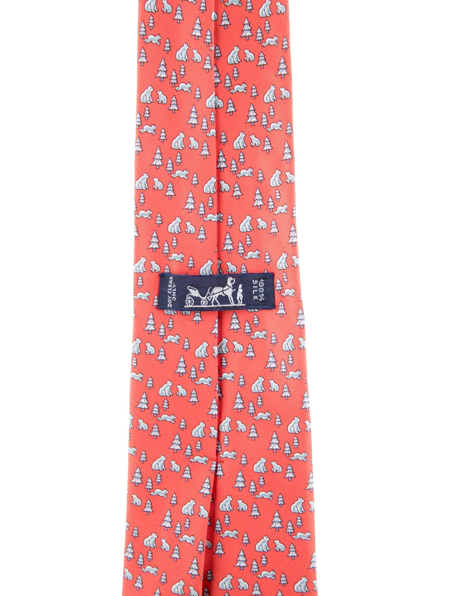 Hermès Orange Pattern Print Tie