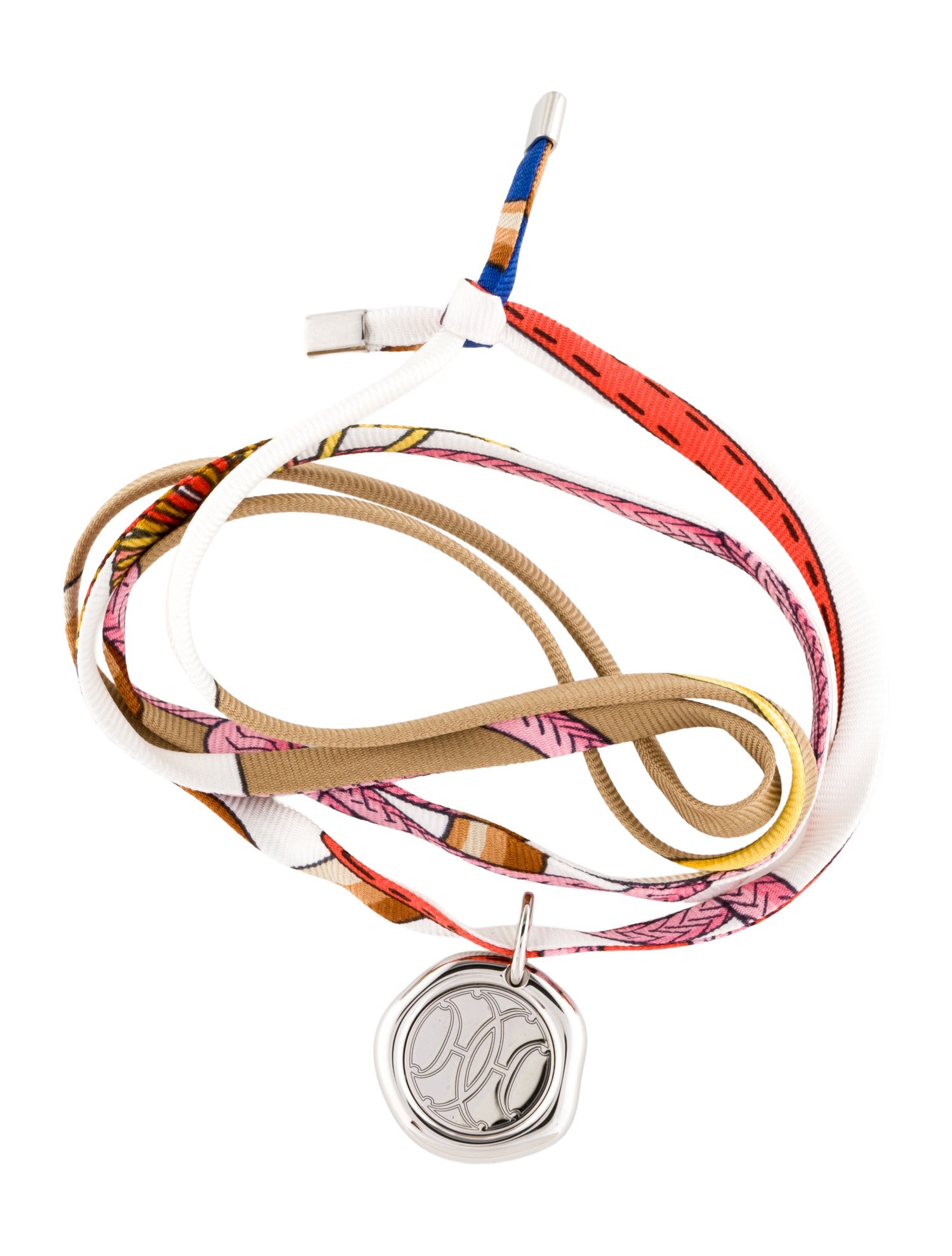 Hermès Silk Tourbillon de Couleurs Charm Wrap Bracelet
