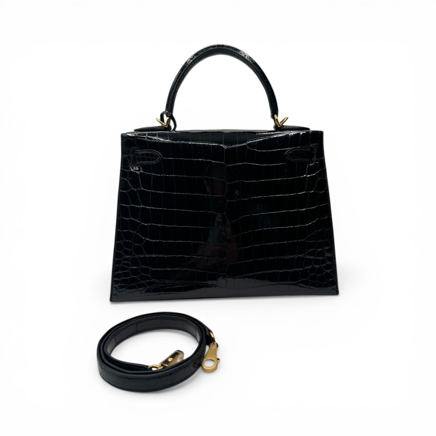 Hermès Shiny Niloticus Crocodile Kelly 28