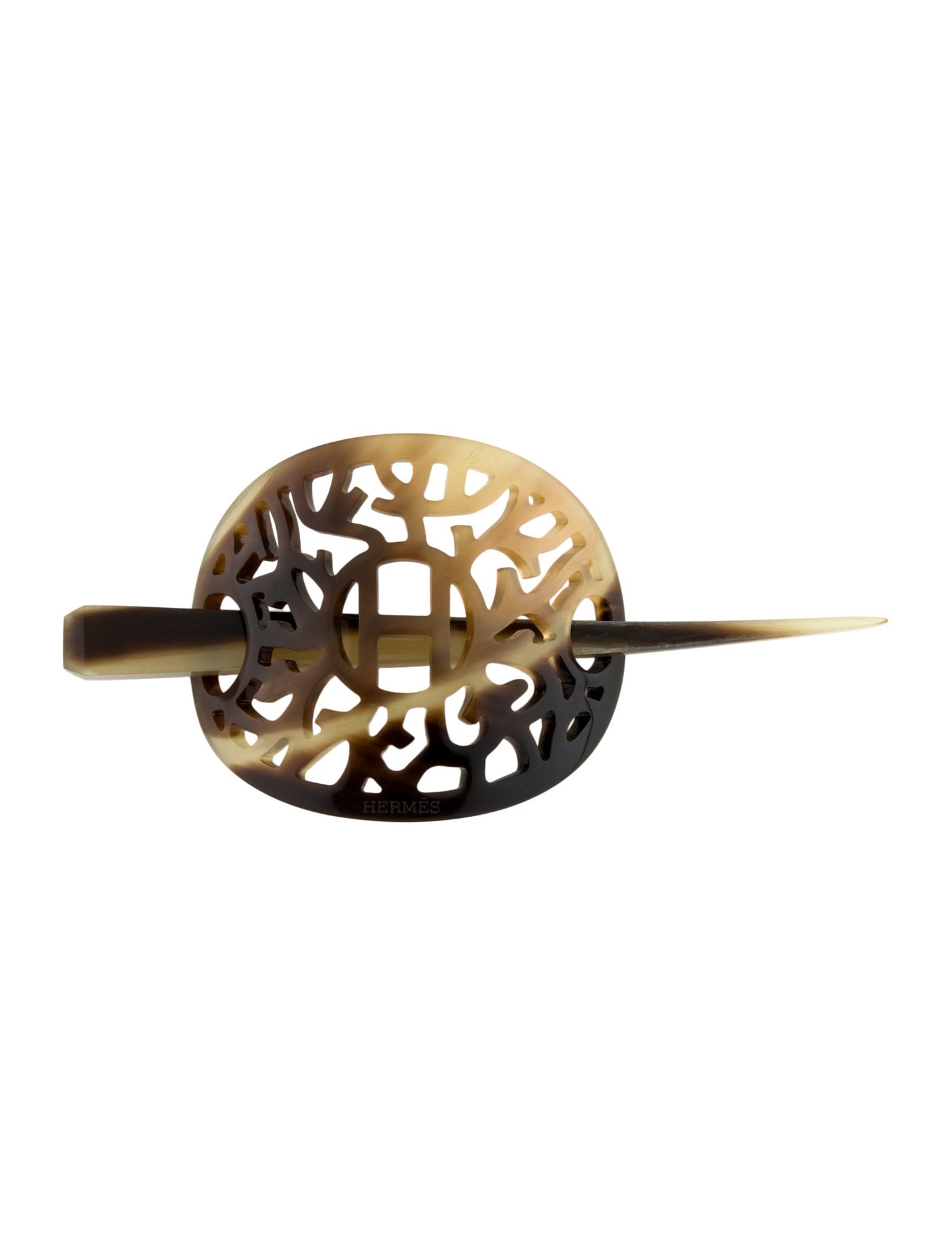 Hermès Buffalo Horn Rocaille Hair Pin
