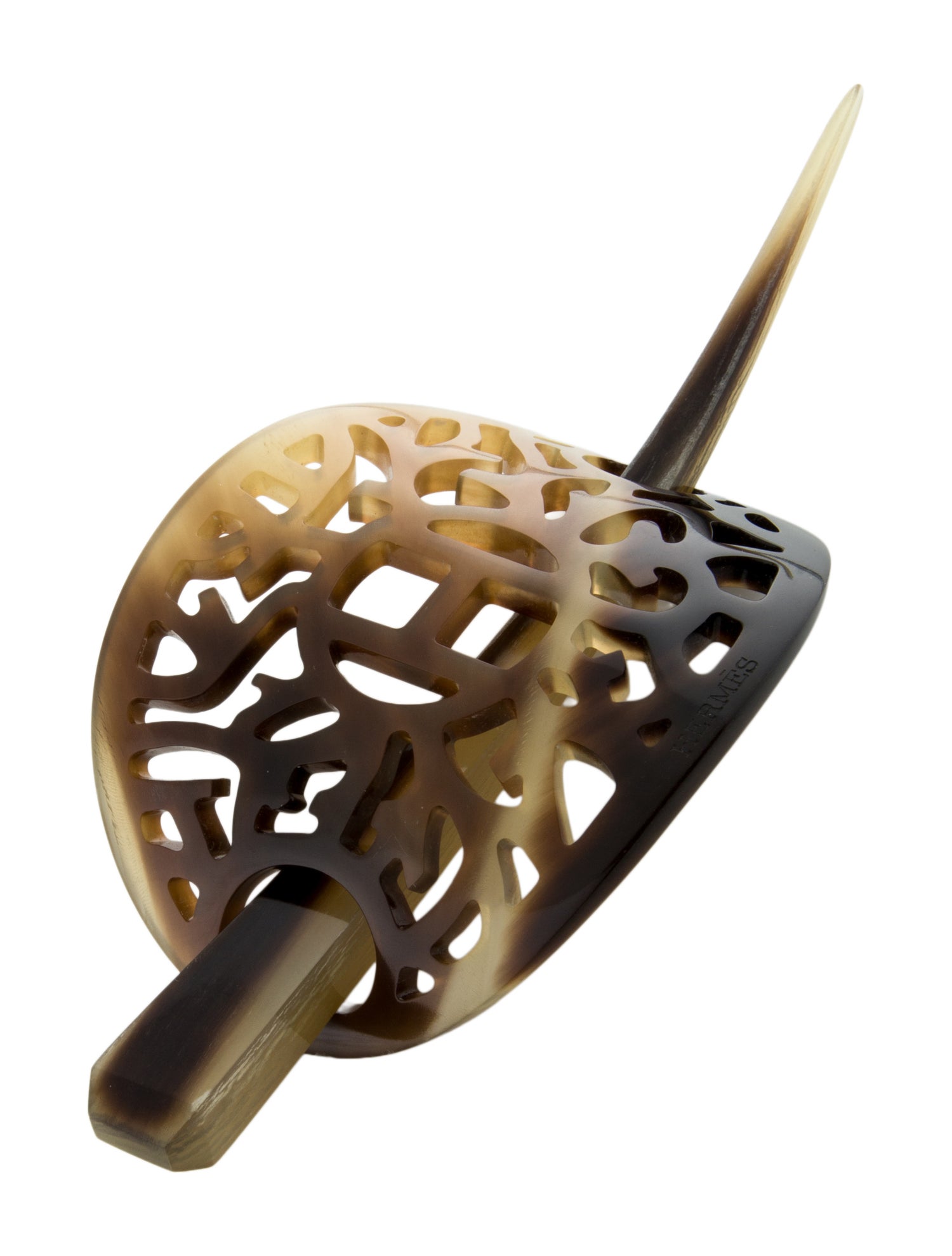 Hermès Buffalo Horn Rocaille Hair Pin