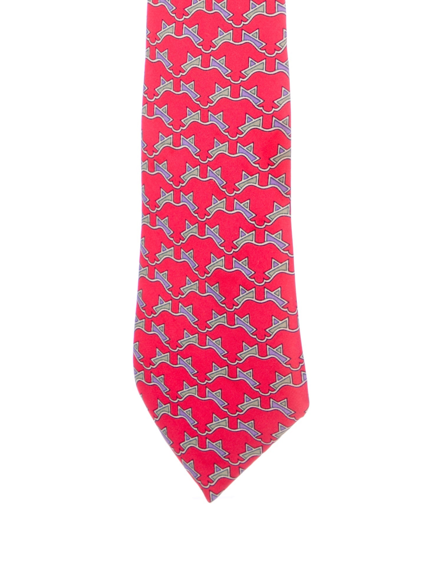 Hermès Boat Pattern Silk Tie