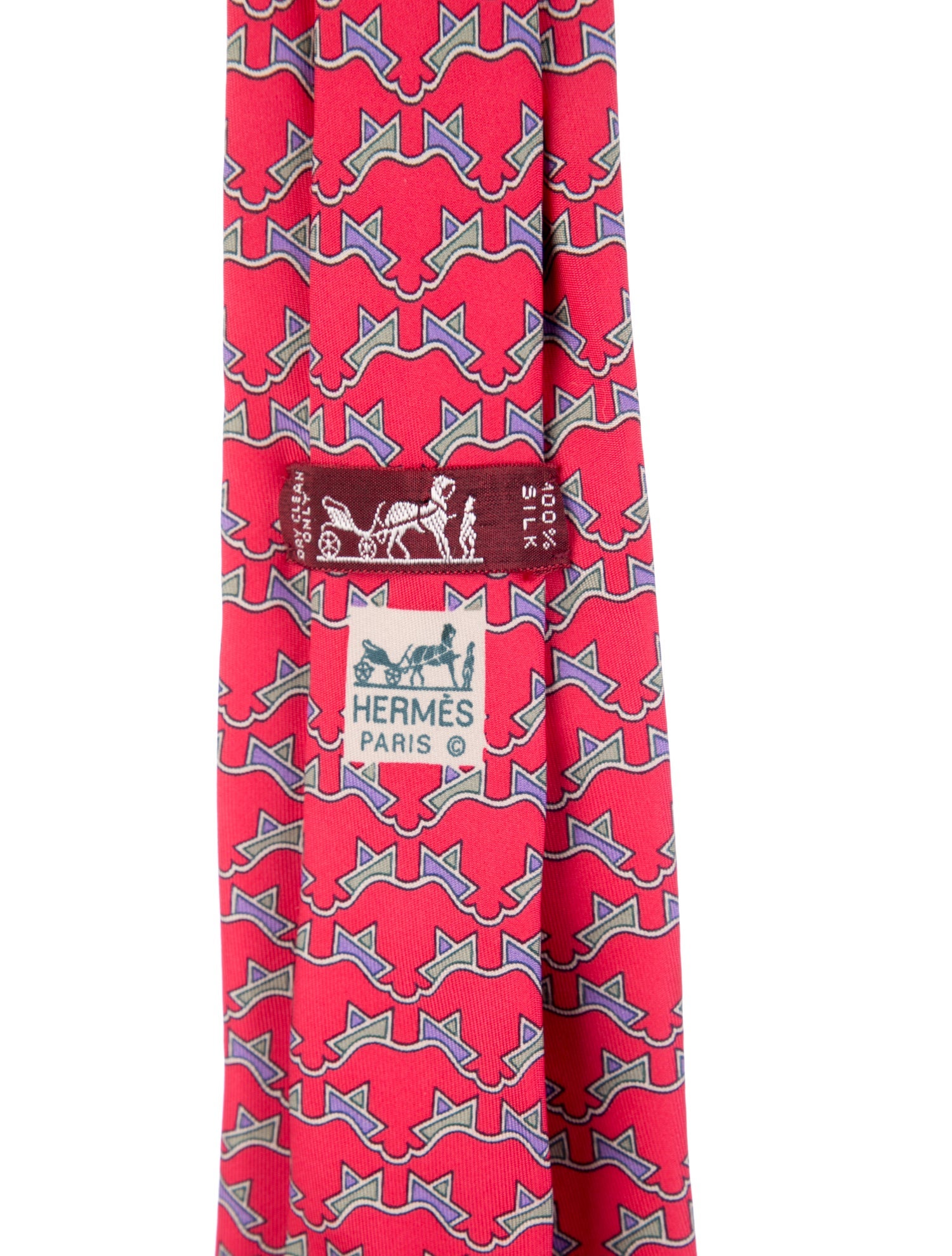 Hermès Boat Pattern Silk Tie