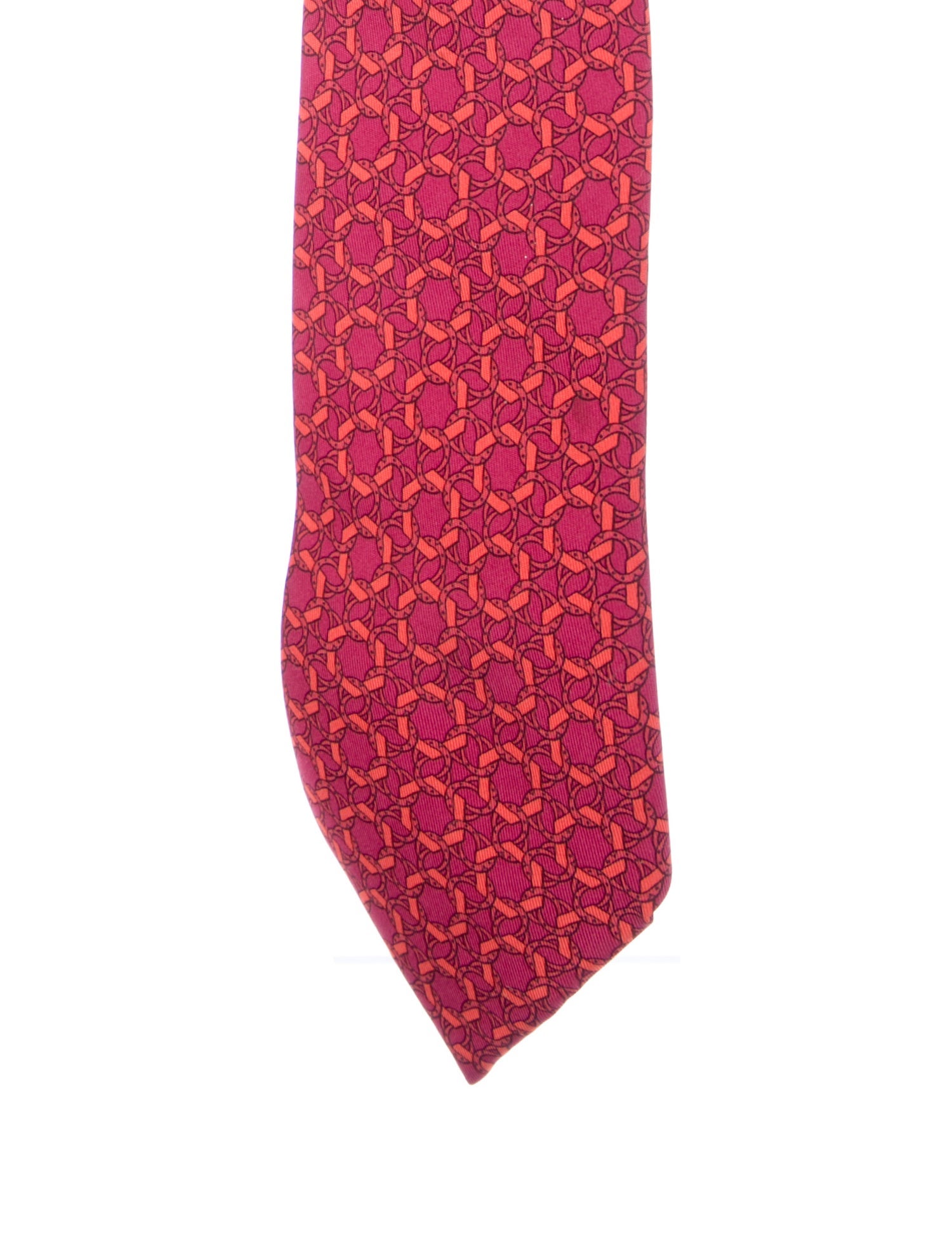 Hermès Hexagon Pattern Silk Tie