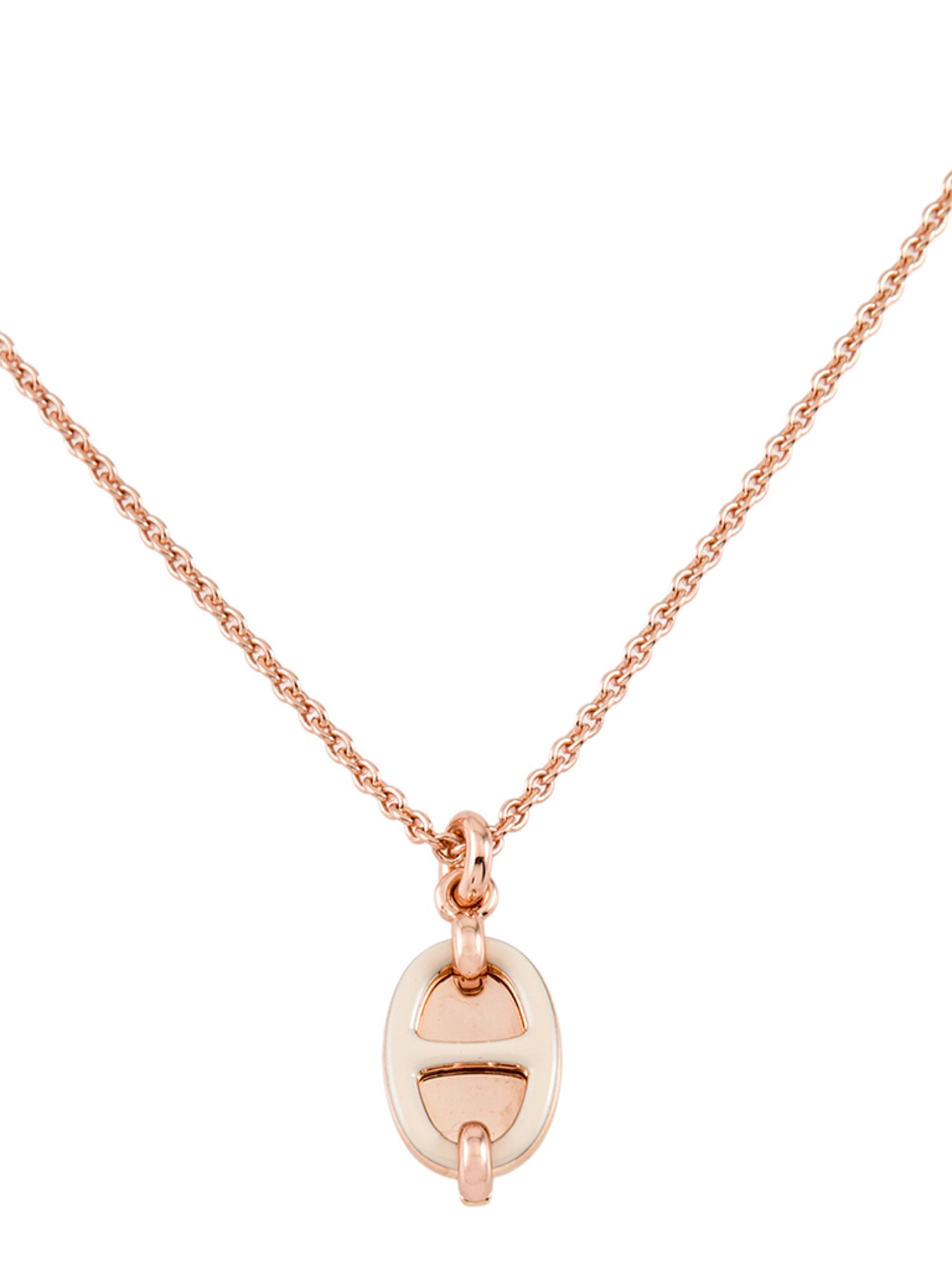 Hermès Enamel Mini Maillon Pendant Necklace