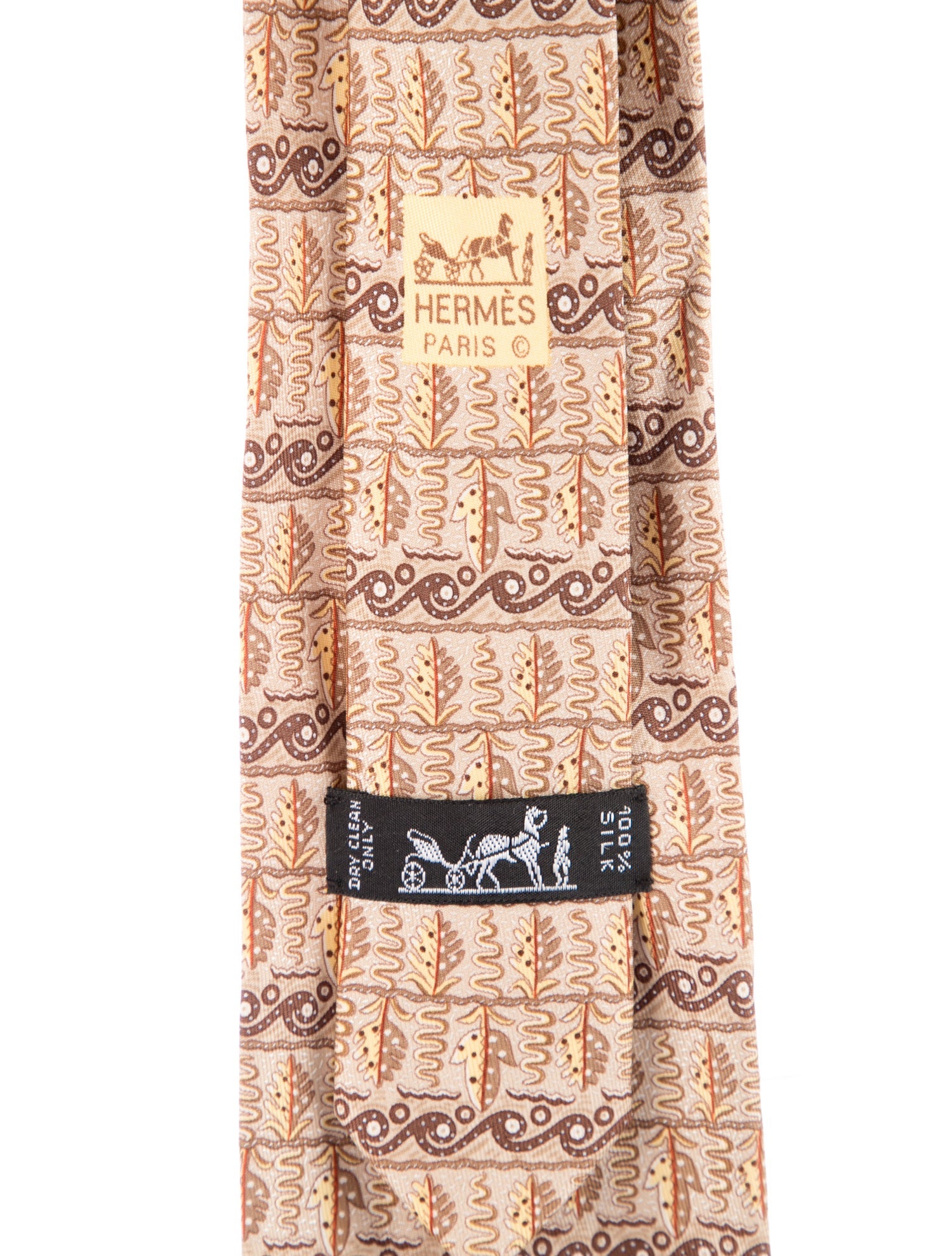 Hermès Patterned Silk Tie