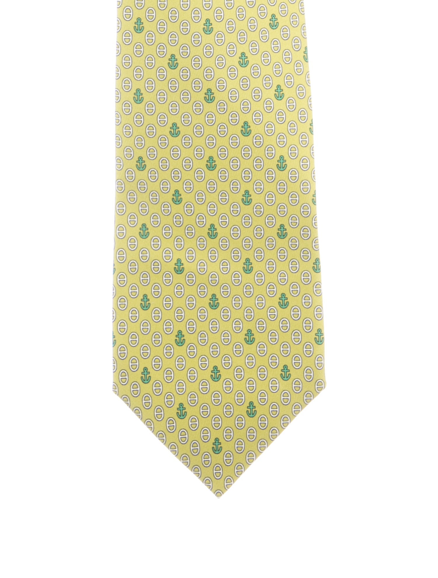 Hermès Pattern Print Silk Tie w/Tags