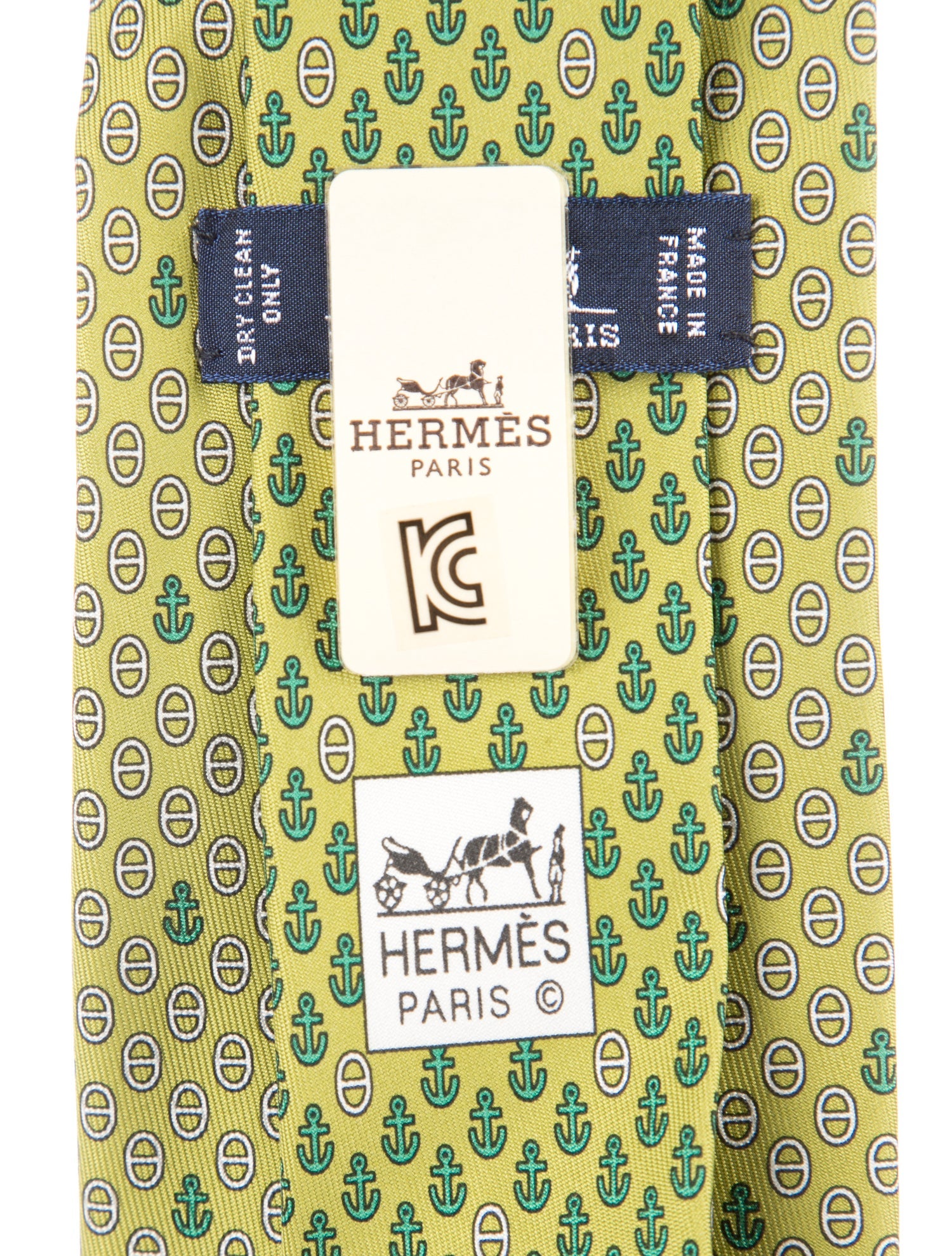 Hermès Pattern Print Silk Tie w/Tags