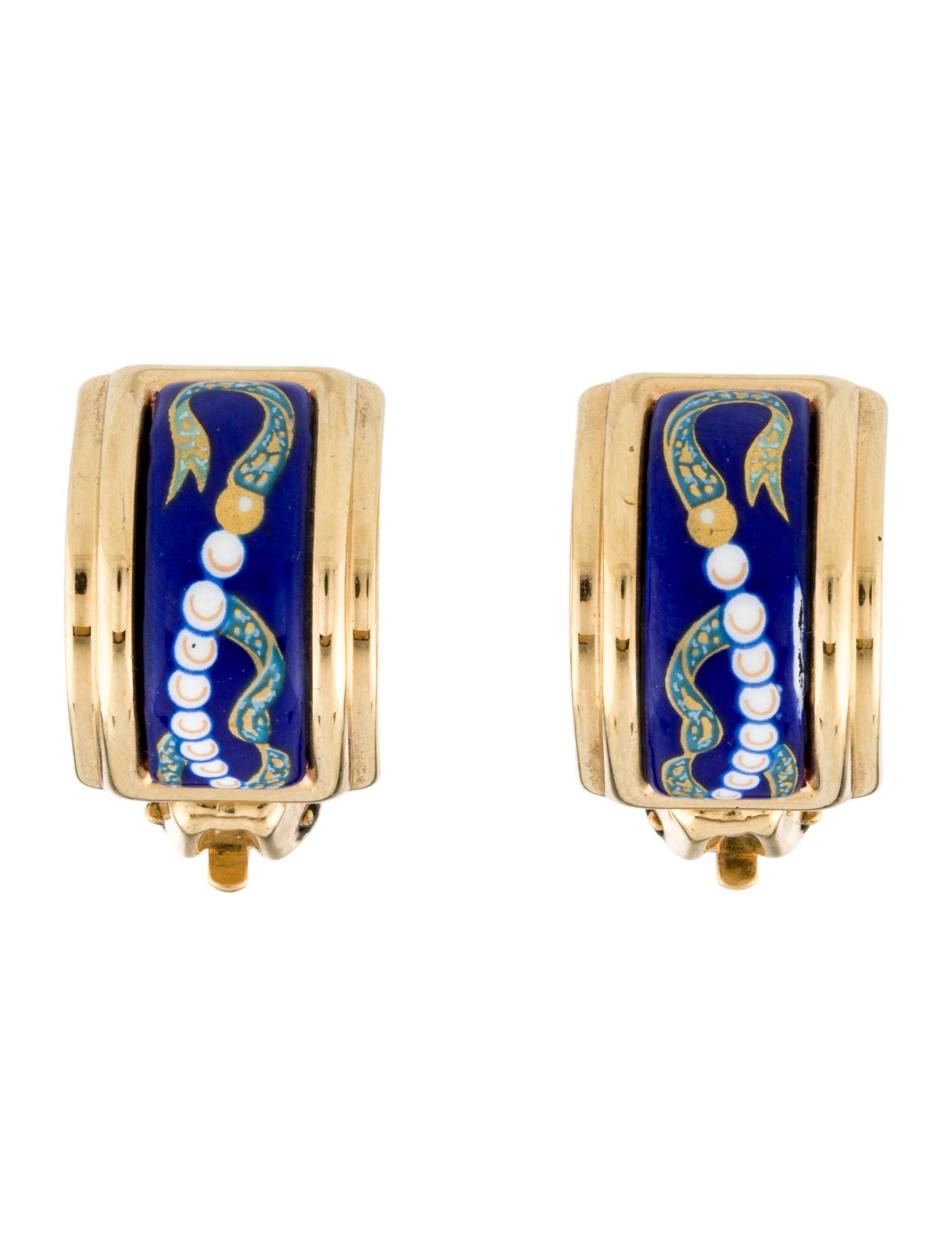 Hermès Vintage Enamel Clip-on Earrings
