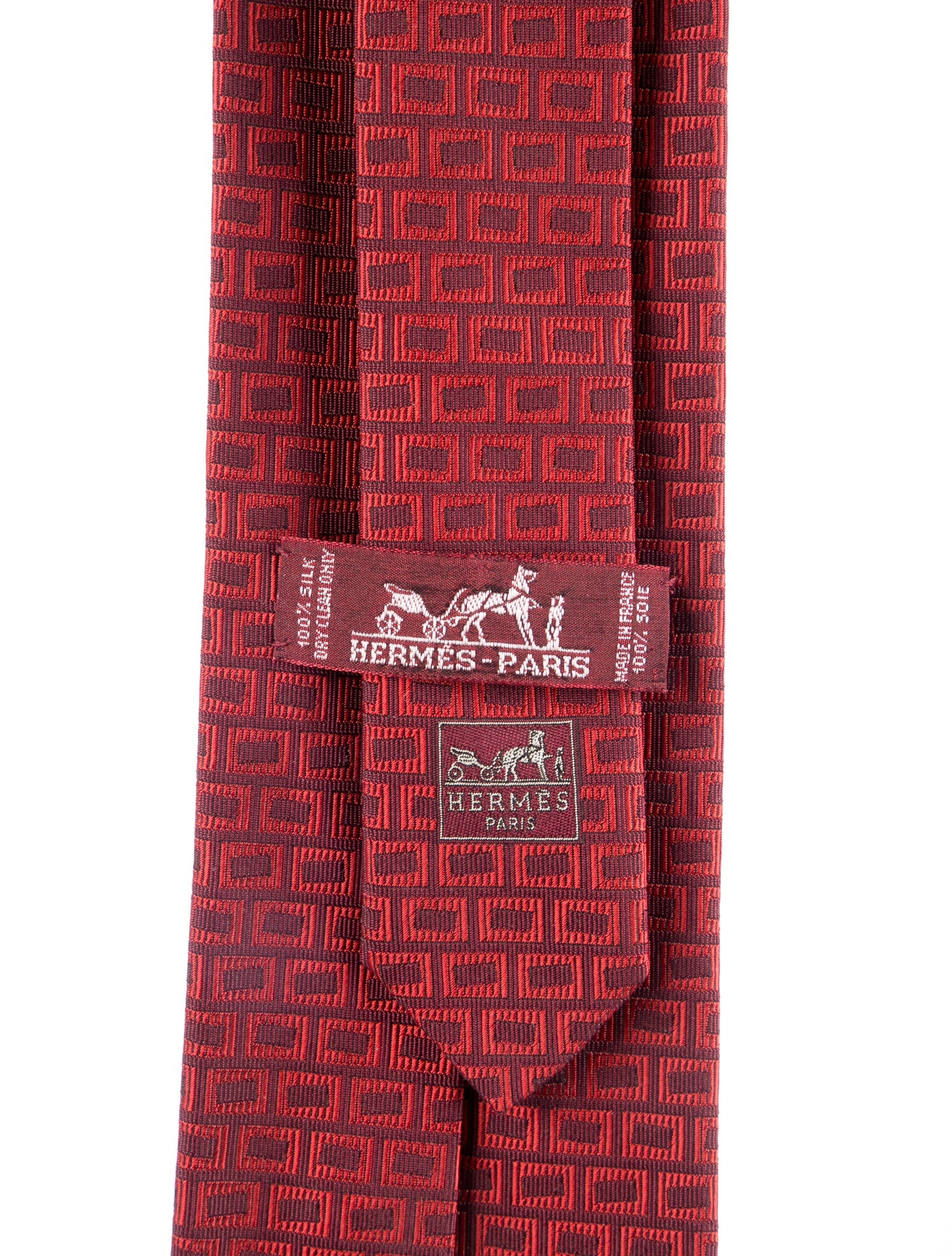 Hermès Silk red patterned pie