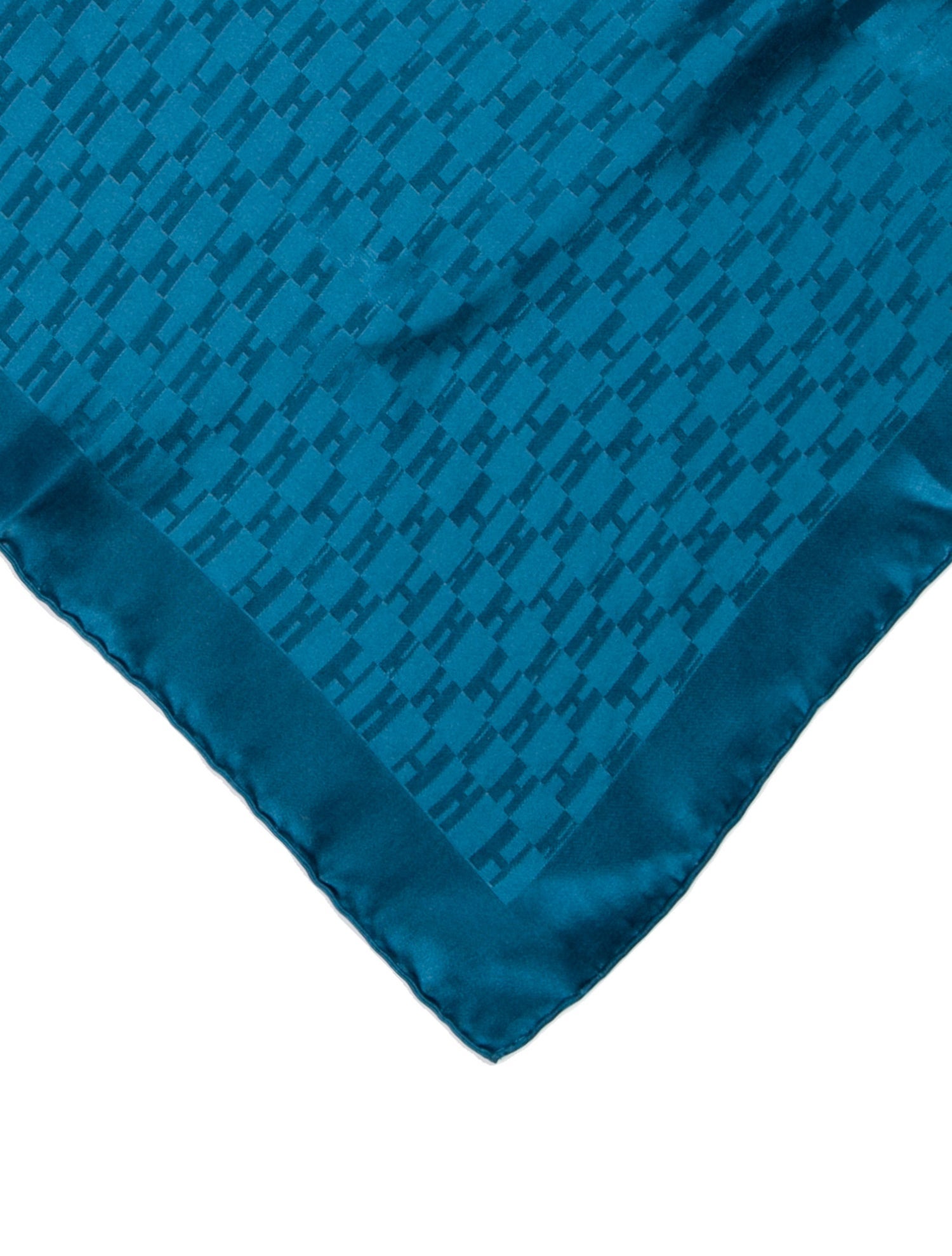 Hermès Blue solid silk felt pocket square