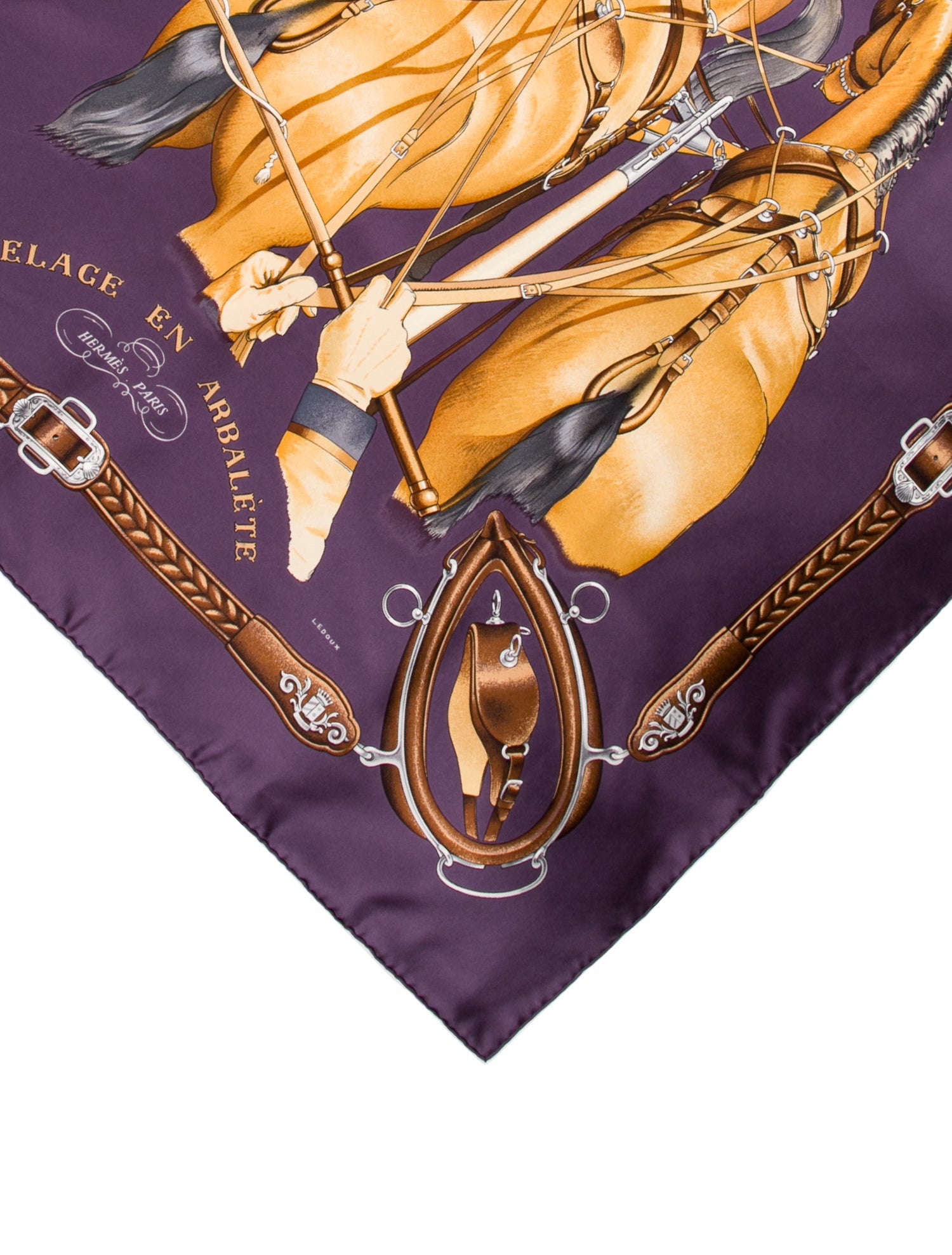 Hermès Attelage En Arbalete Silk Scarf