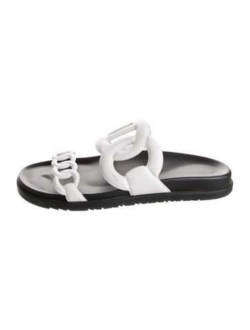 Pre-owned Hermes 2024 Extra Slides In White
