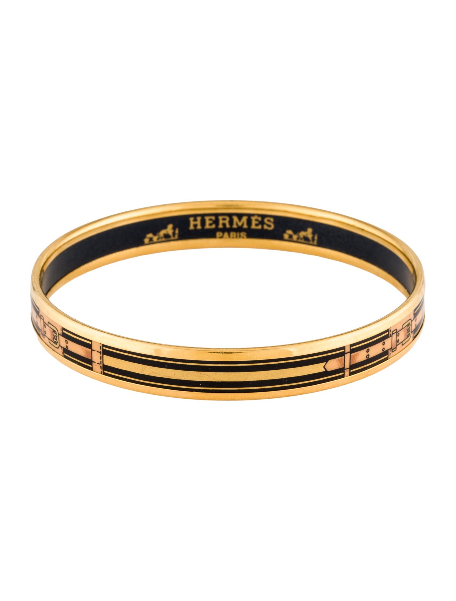 Hermès Enamel Narrow Bangle Bracelet