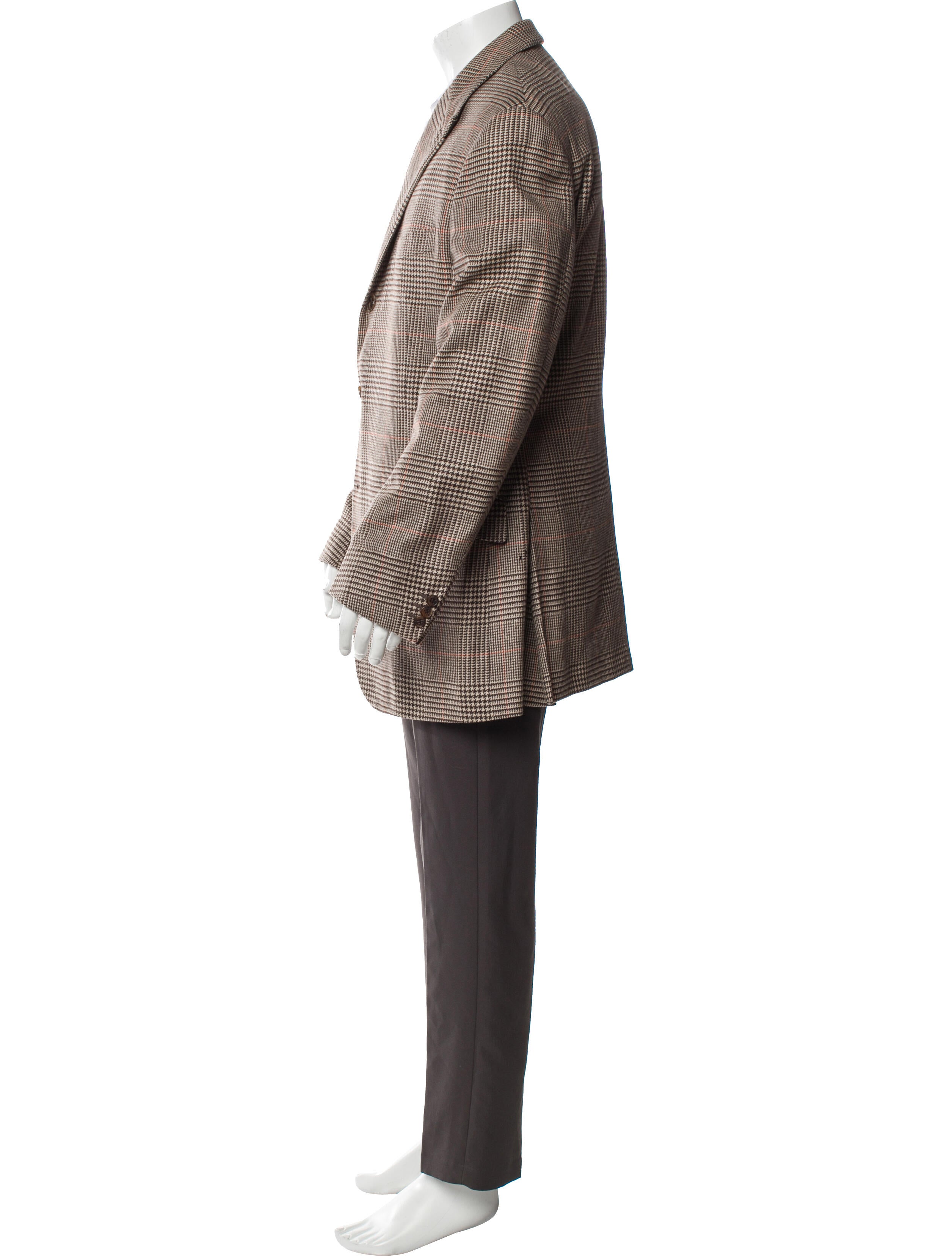 Hermès Cashmere Houndstooth Print Overcoat
