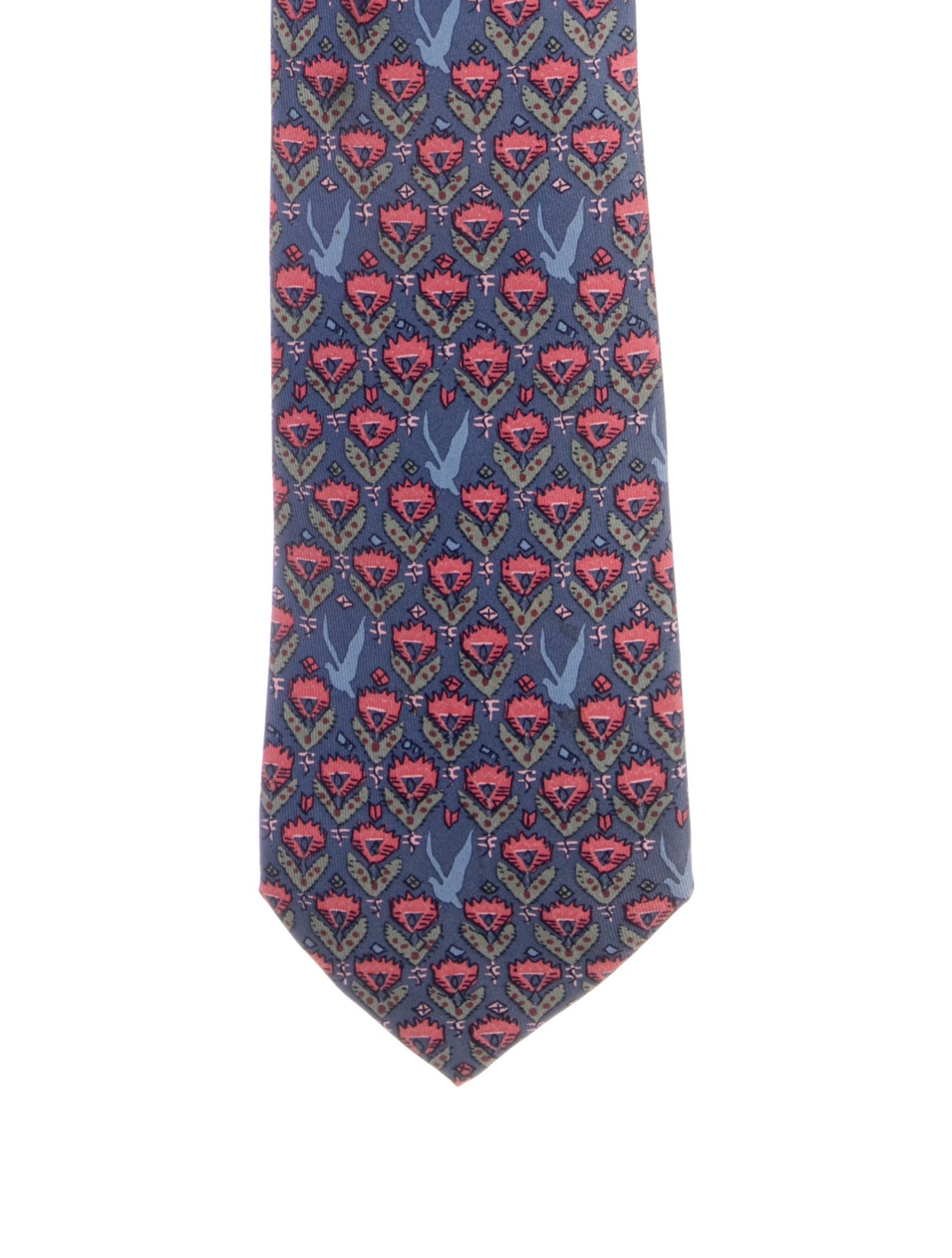 Hermès Silk Pattern Print Tie