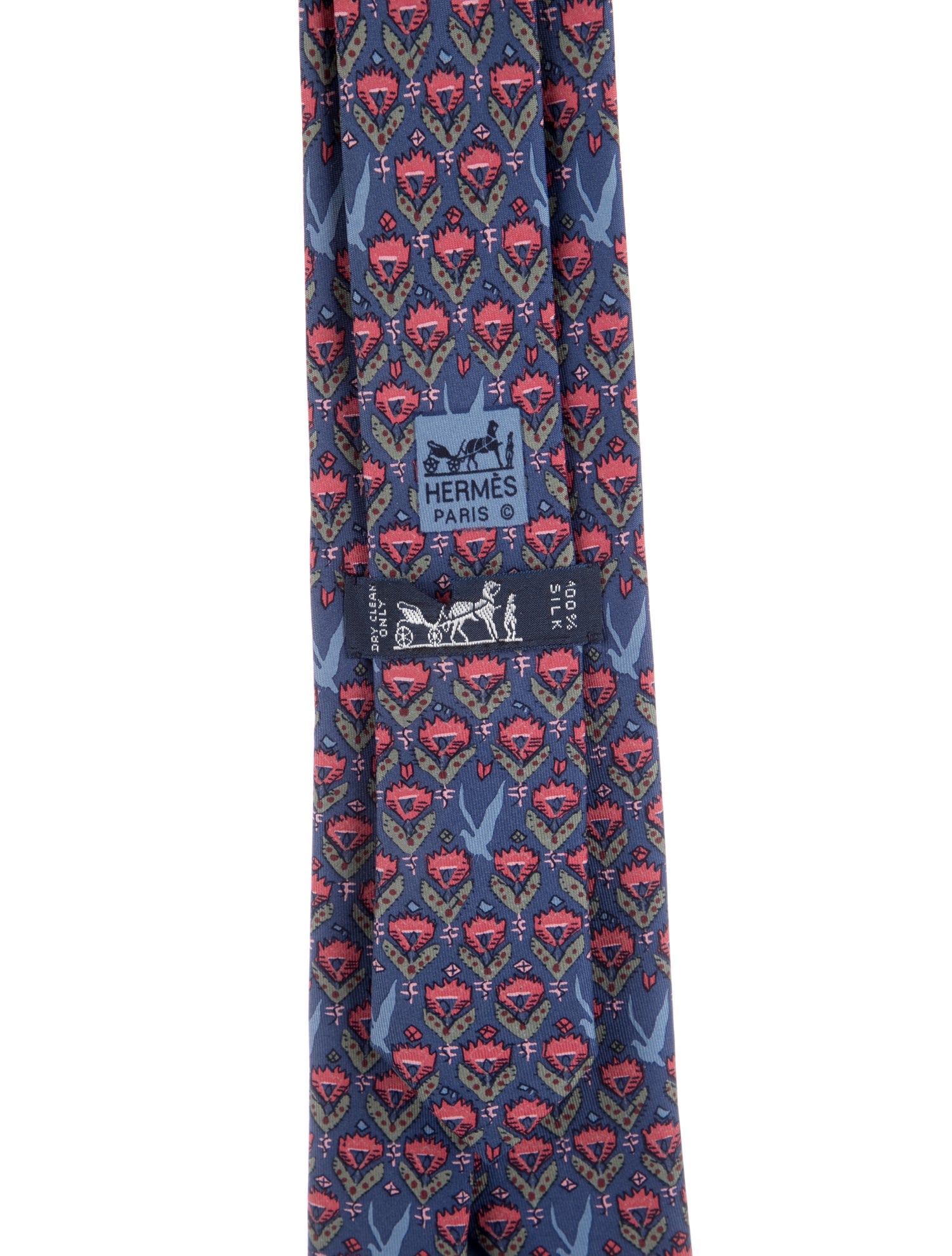 Hermès Silk Pattern Print Tie