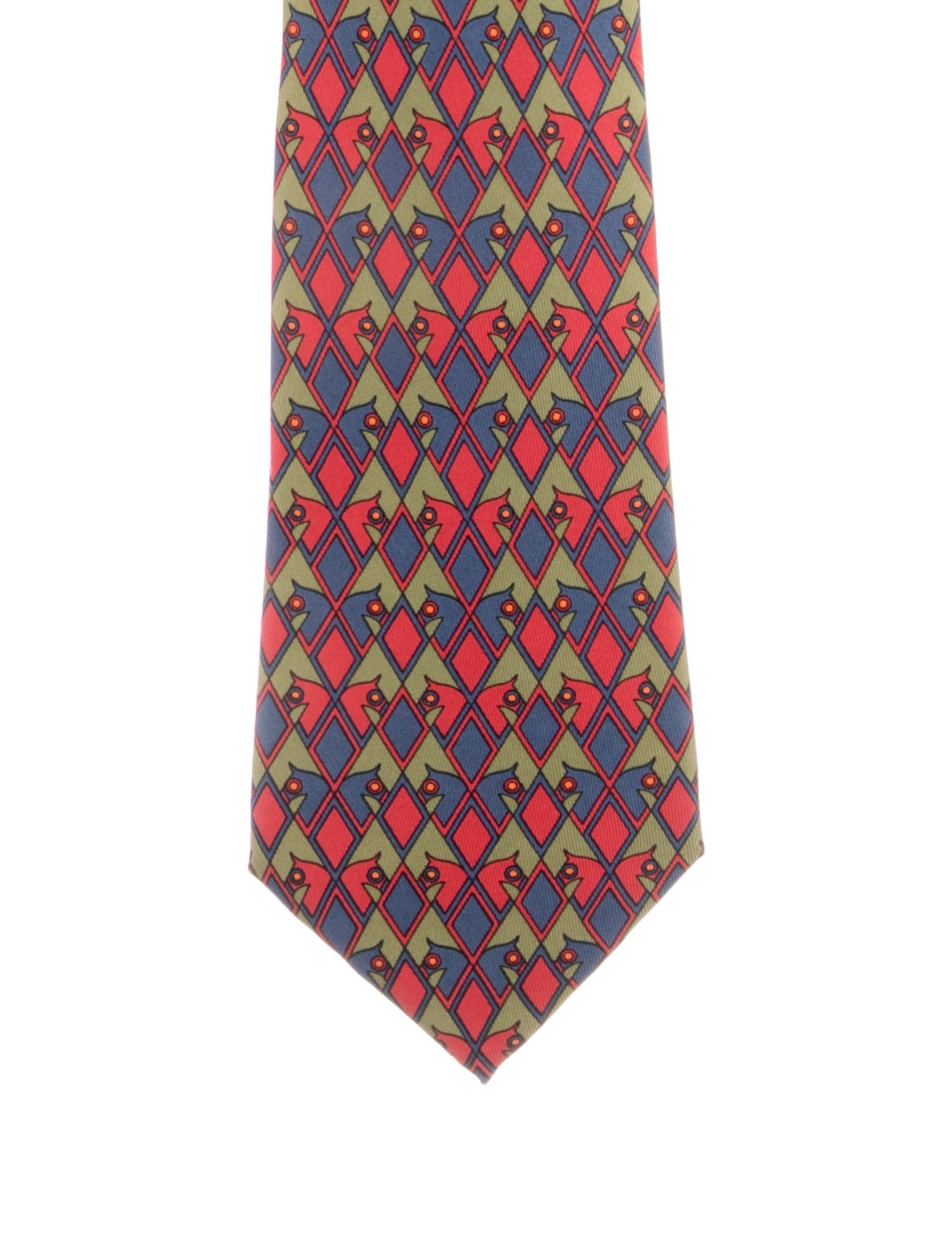 Hermès Silk Pattern Print Tie