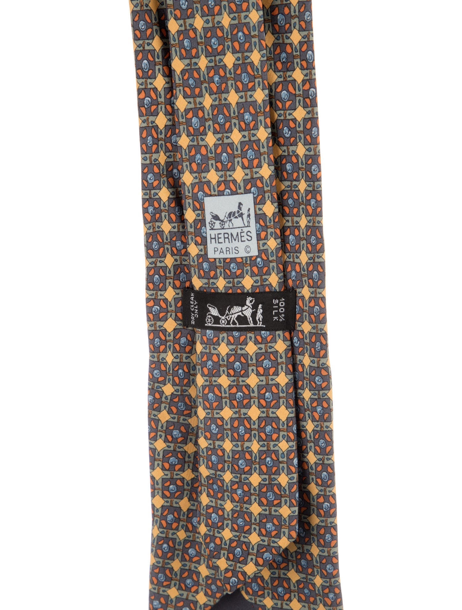 Hermès Silk Pattern Print Tie
