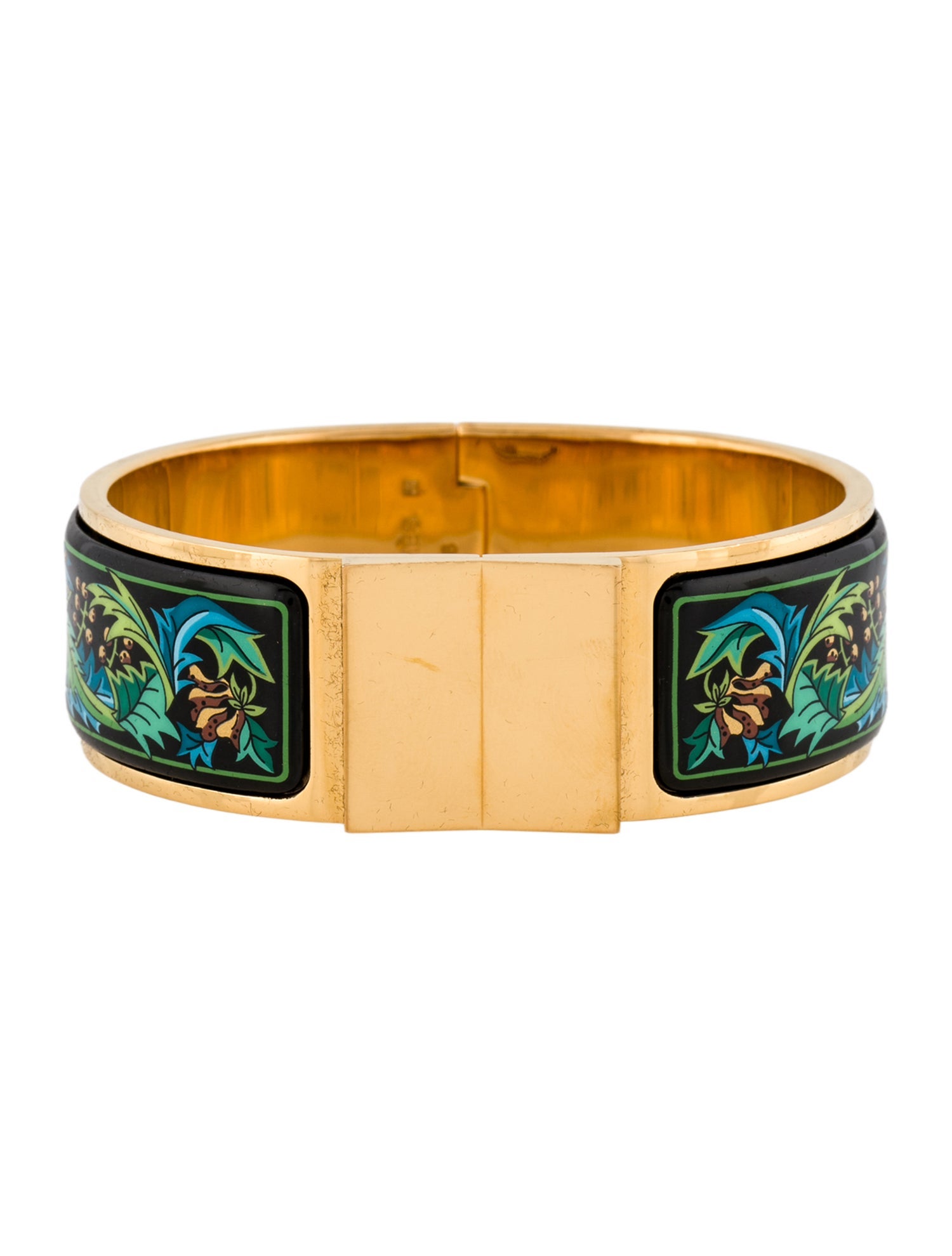 Hermès Wide Enamel Loquet Bangle Bracelet