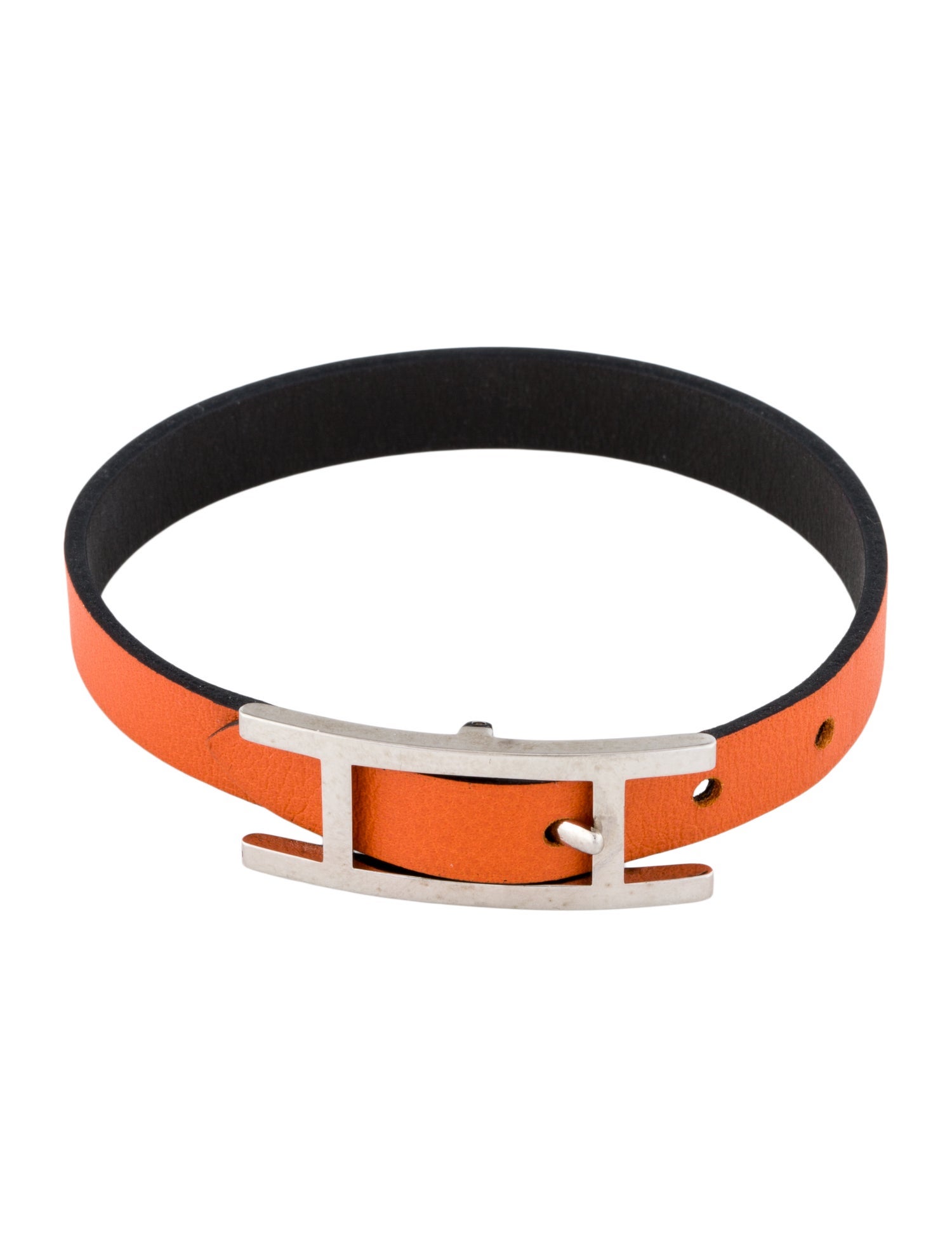 Hermès Leather Behapi Simple Tour Wrap Bracelet