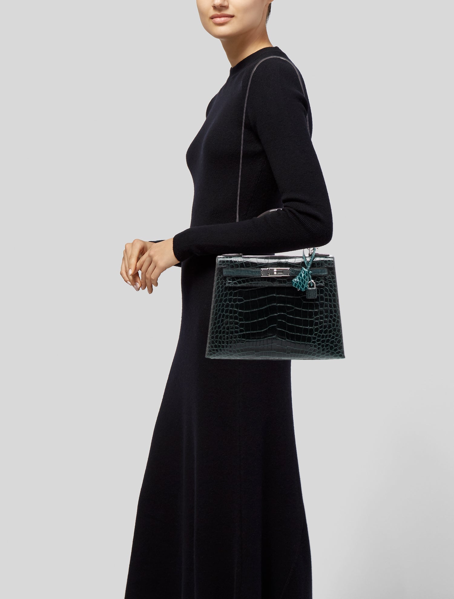 Hermès Shiny Alligator Tri-Color Kelly II Sellier 28