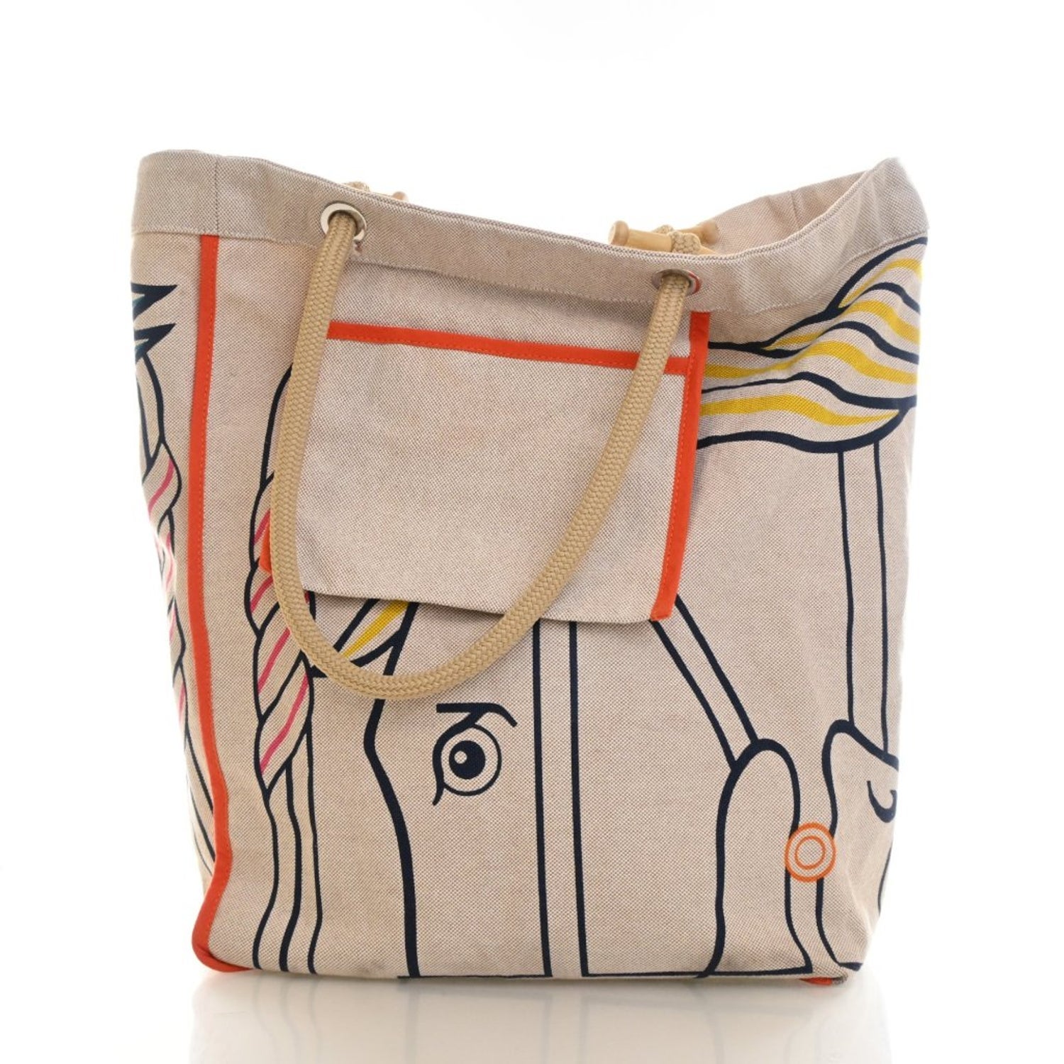 Hermès Canvas Quadridge Beach Bag