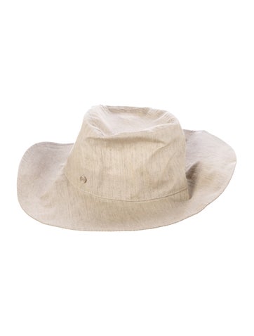 Pre-owned Hermes Linen Blend Bucket Hat In Neutral