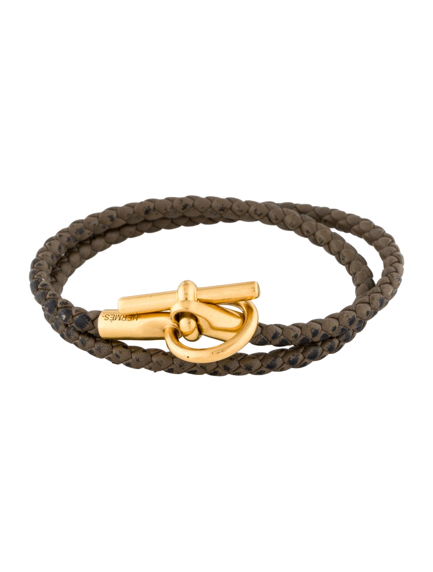Hermès Leather Braided Glenan Double Tour Wrap Bracelet