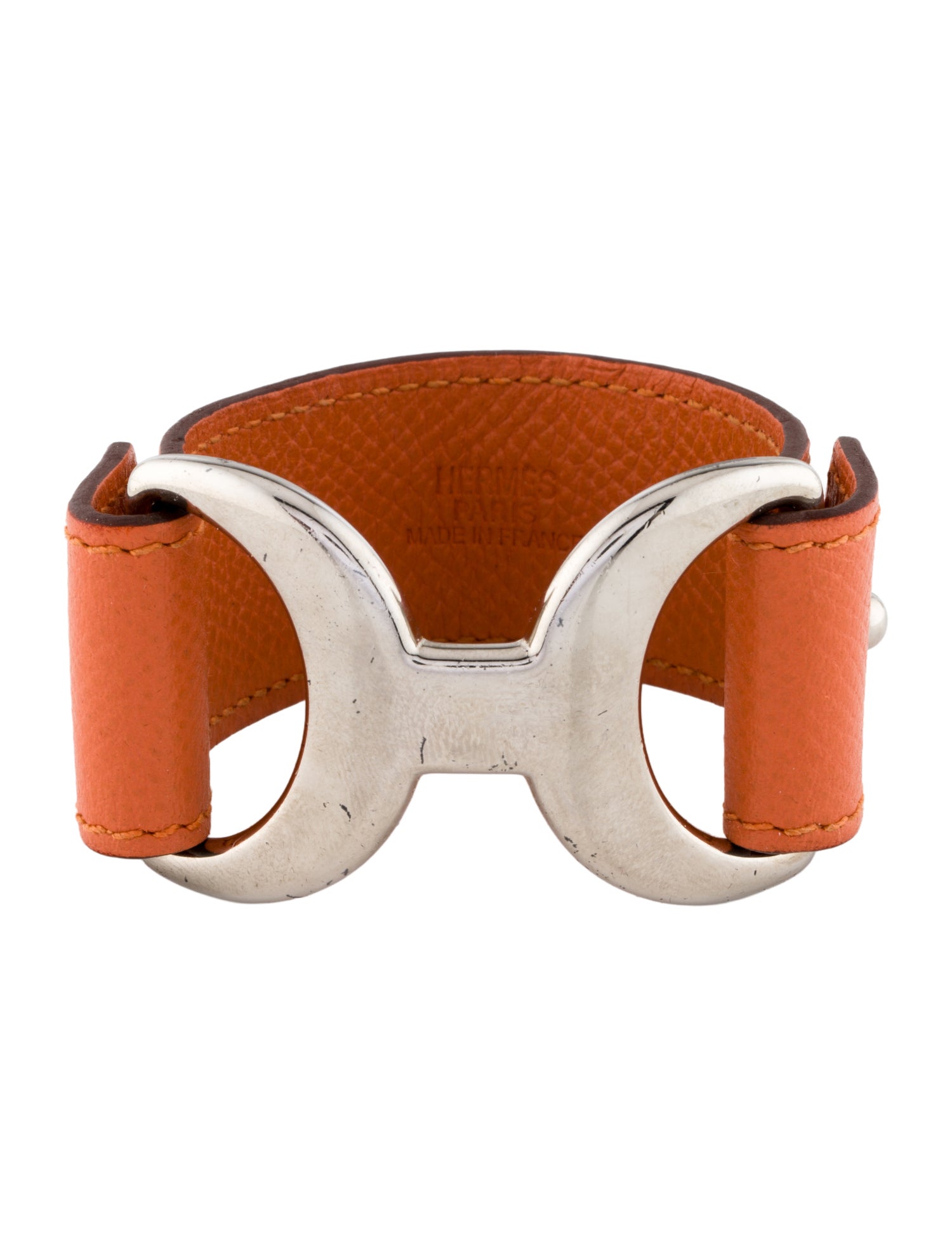 Hermès Leather Pavane Wrap Bracelet