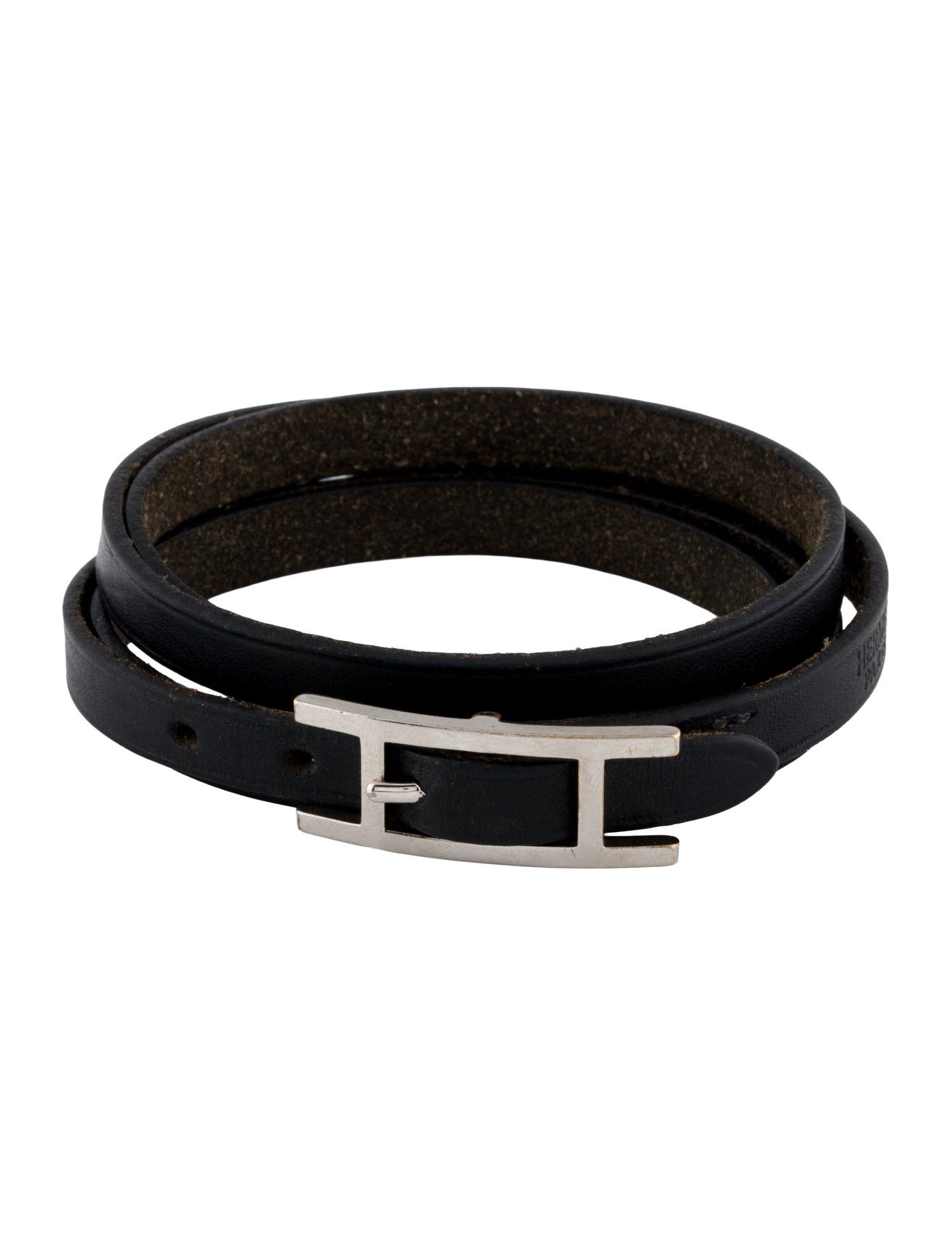 Hermès Leather Hapi 3 Grand Model Wrap Bracelet