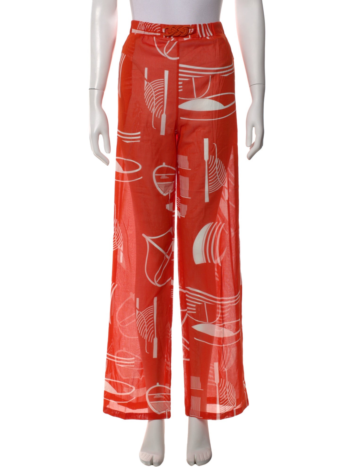 Hermès Printed Wide Leg Pants w/ Tags
