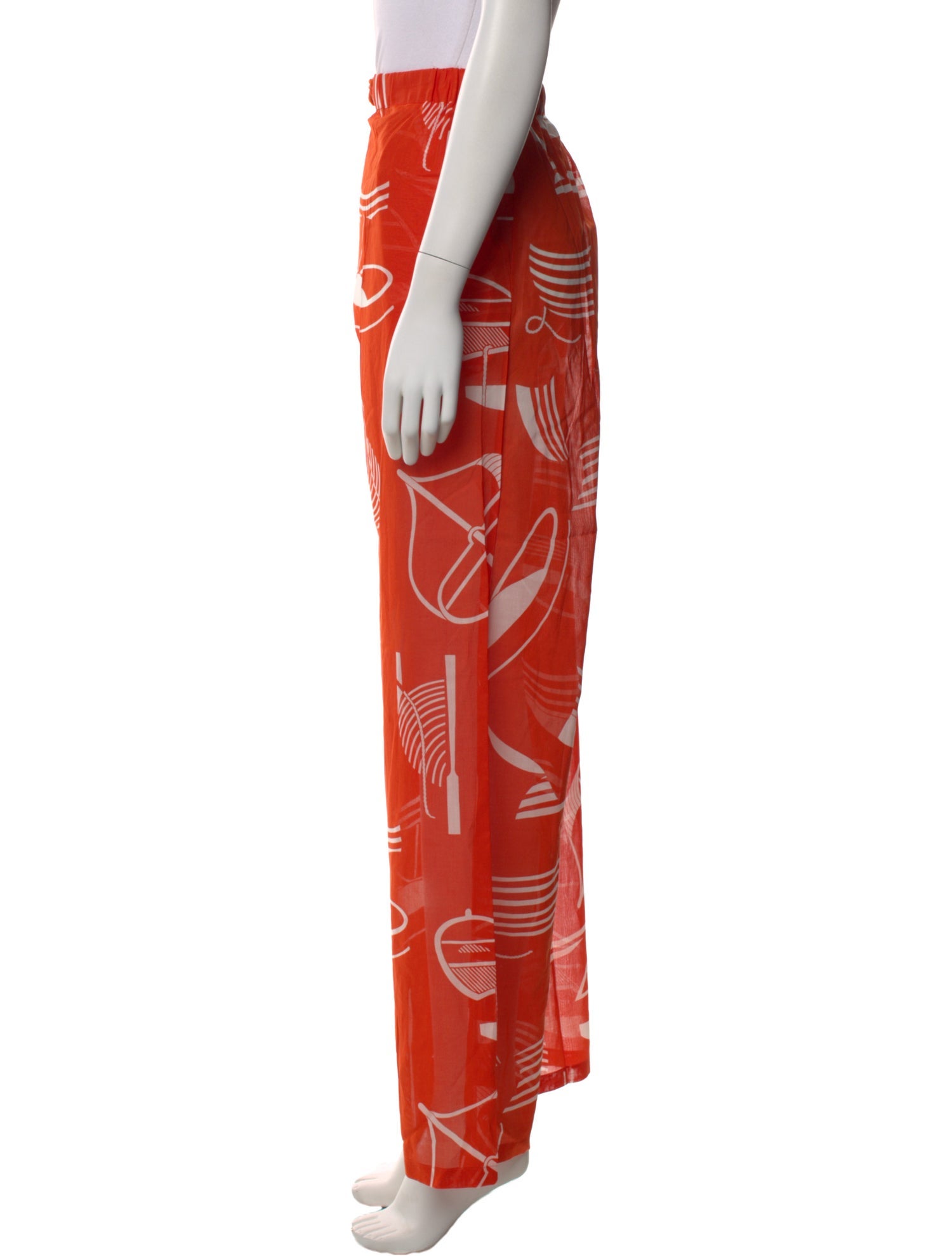 Hermès Printed Wide Leg Pants w/ Tags